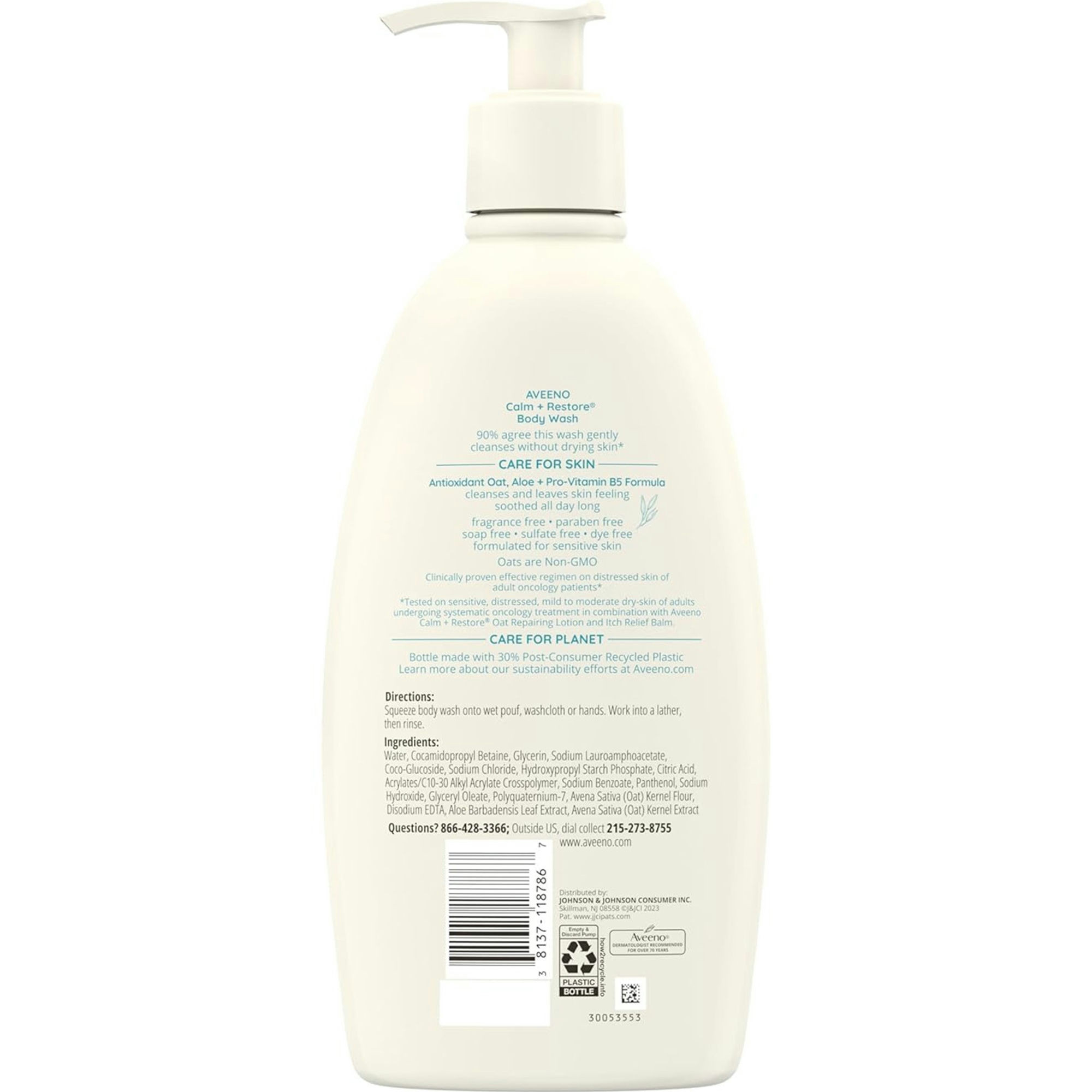 Aveeno Calm + Restore Body Wash for Sensitive, Distressed, Dry Skin