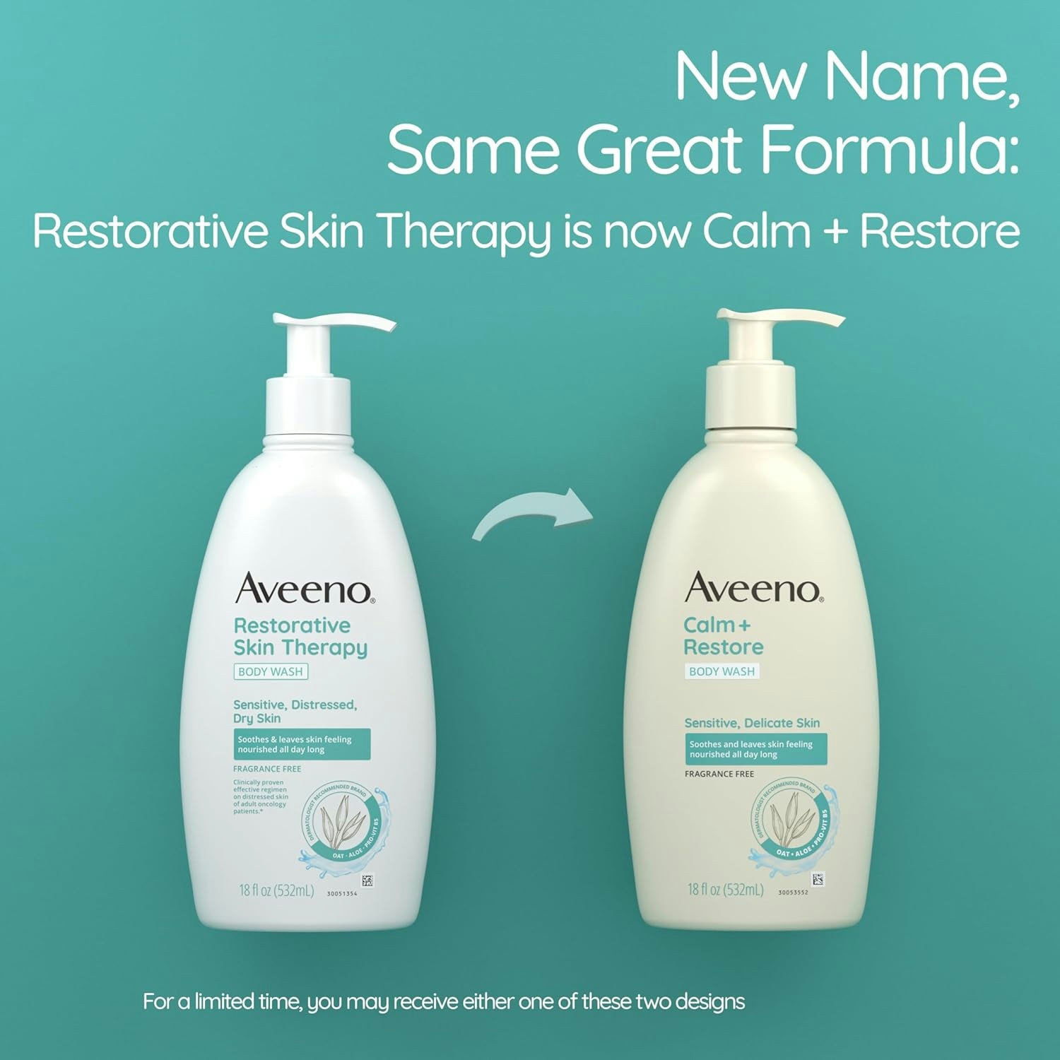 Aveeno Calm + Restore Body Wash for Sensitive, Distressed, Dry Skin