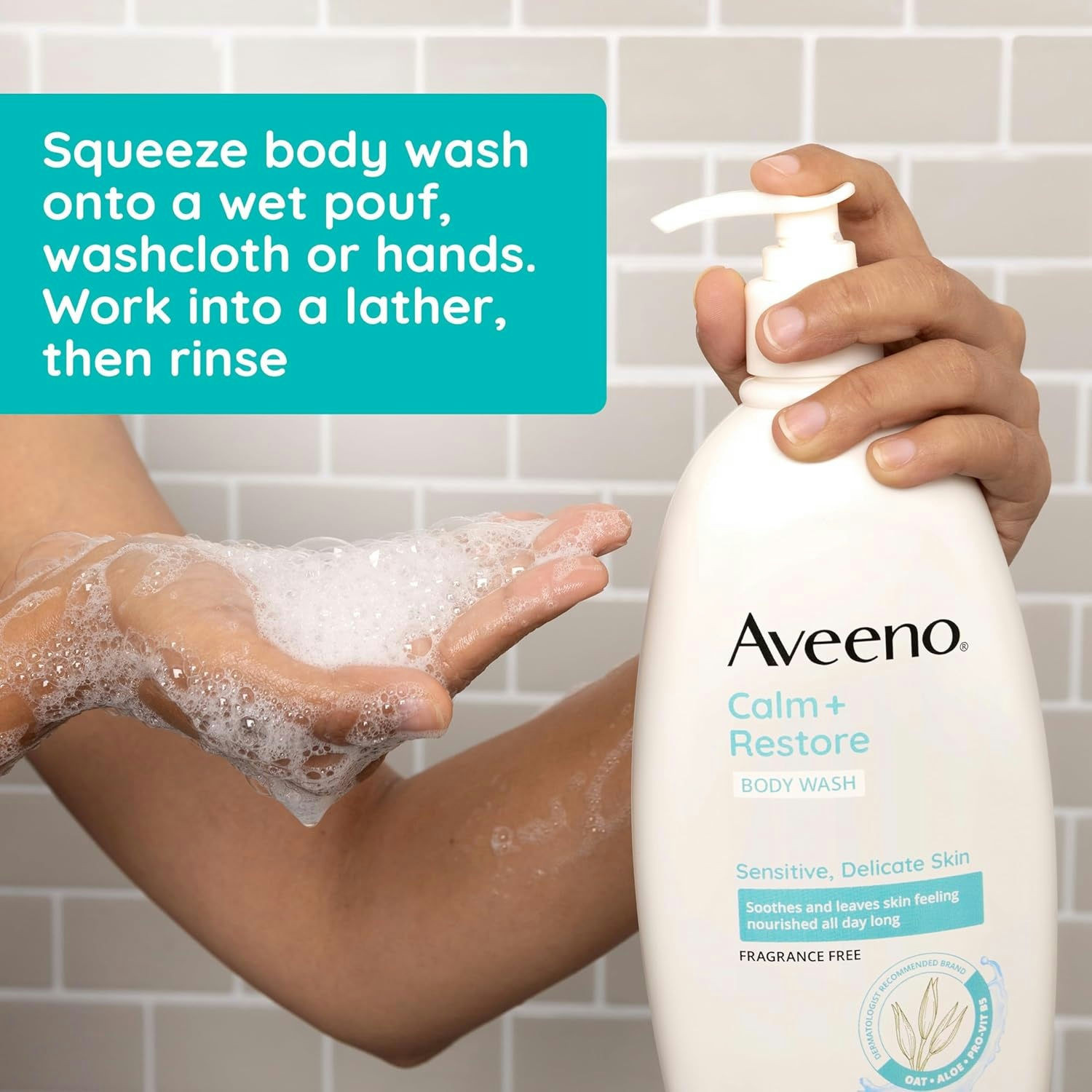 Aveeno Calm + Restore Body Wash for Sensitive, Distressed, Dry Skin