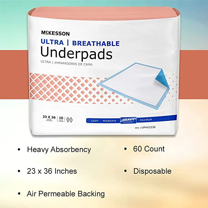 McKesson Breathable Underpads, Ultra