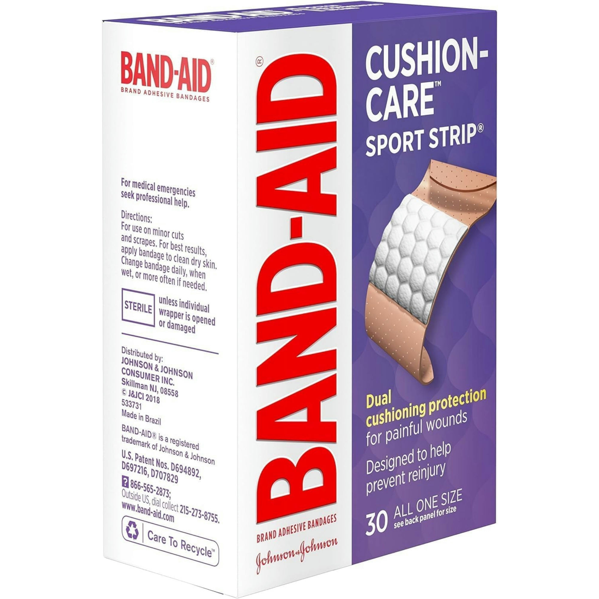 Band-Aid Cushion Care Sport Strip Adhesive Bandages