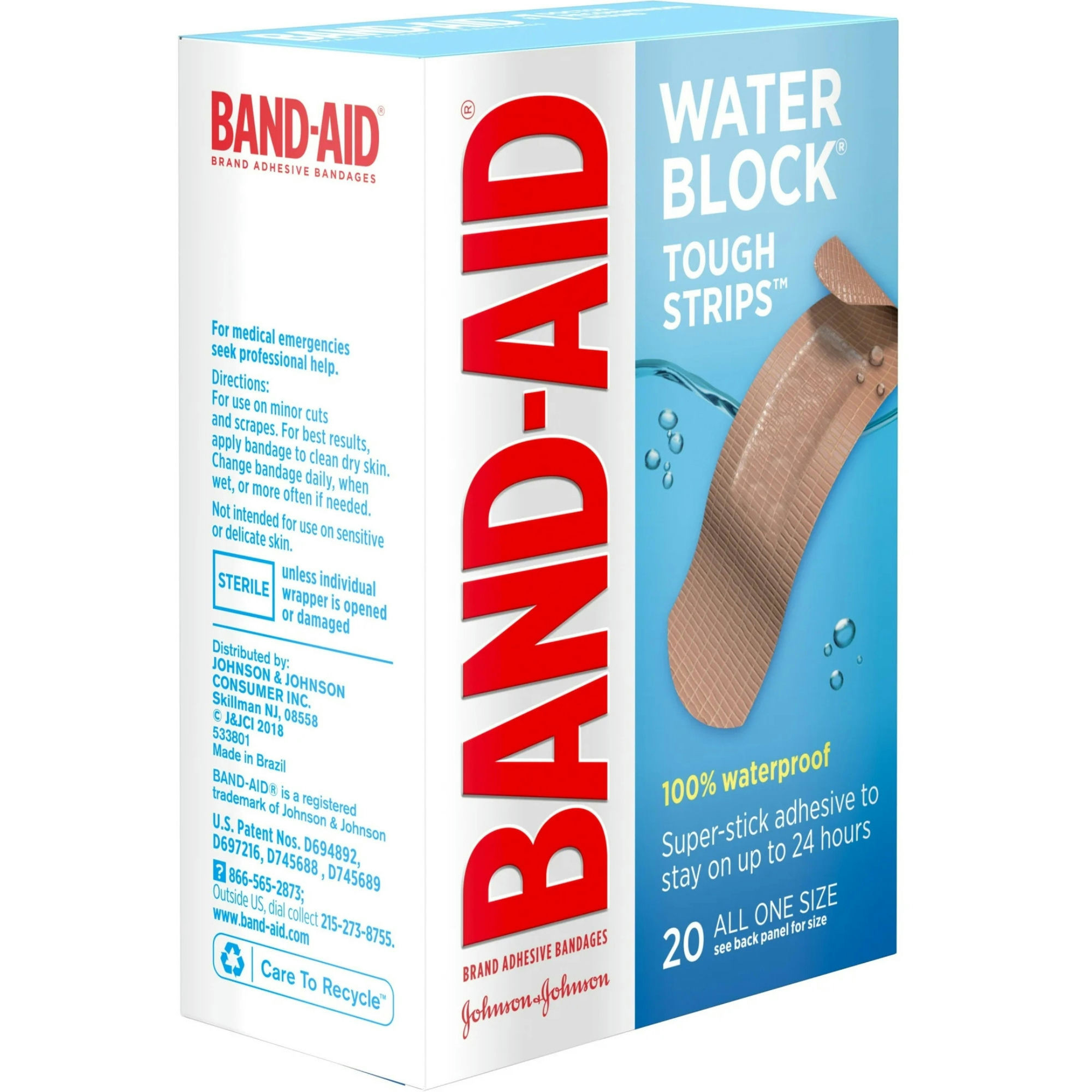 Band-Aid Water Block Tough Strips Bandages