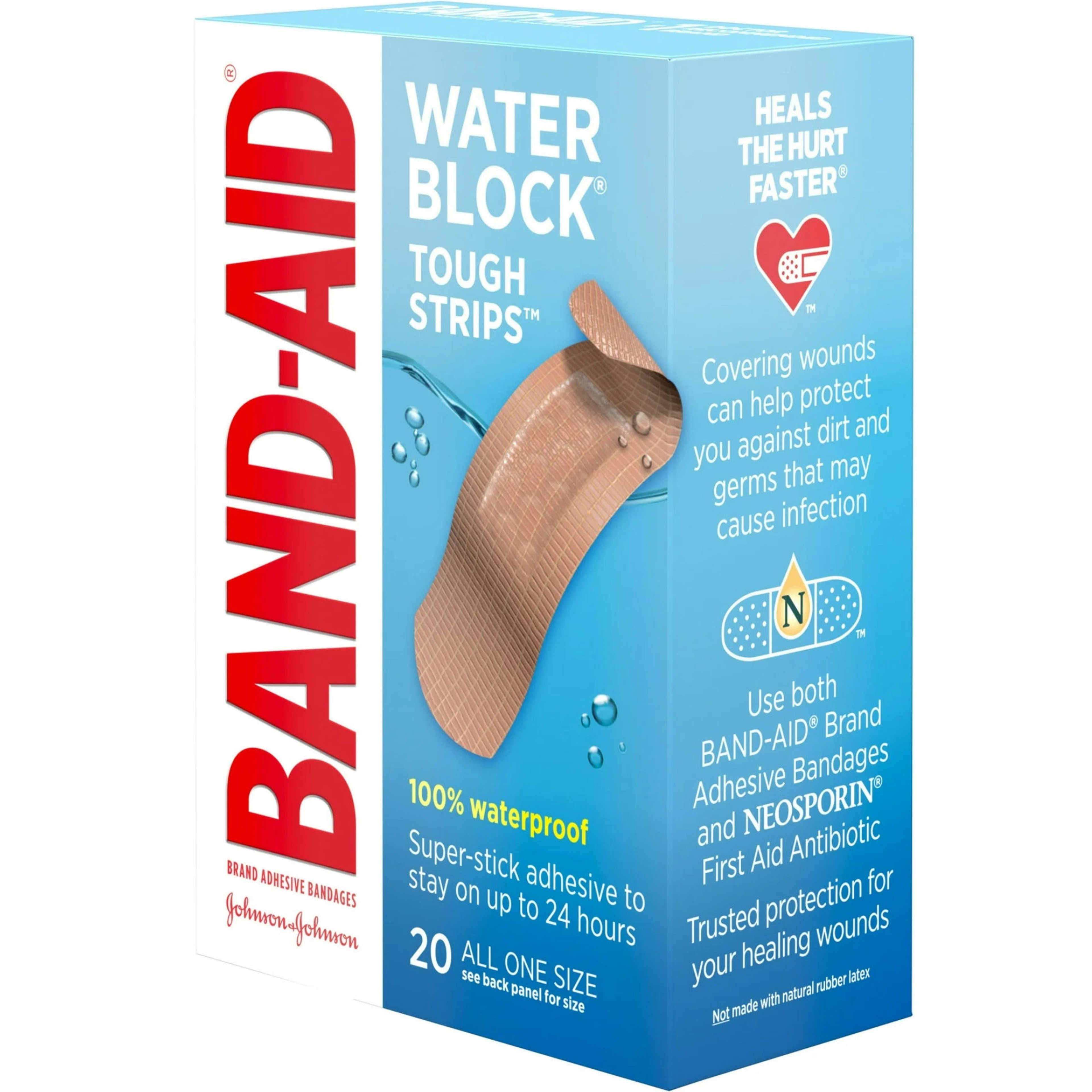 Band-Aid Water Block Tough Strips Bandages