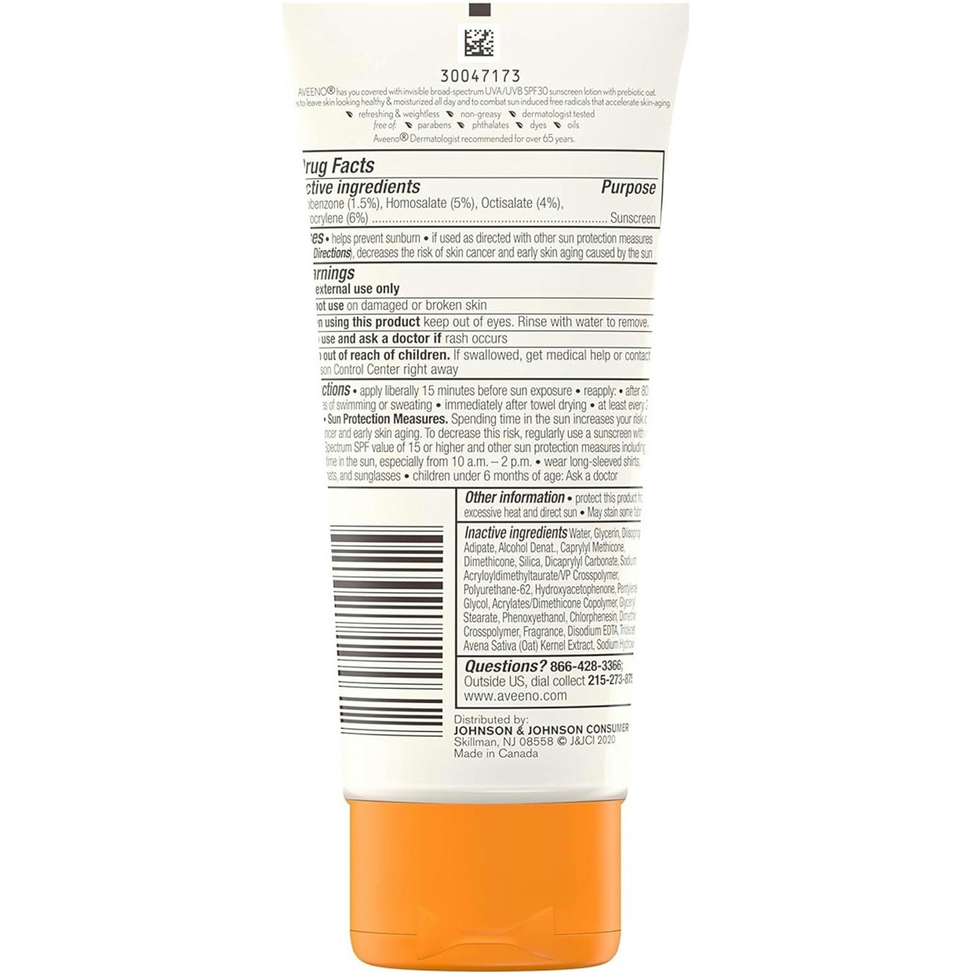 Aveeno Protect + Hydrate Sunscreen Broad Spectrum Body Lotion SPF 30