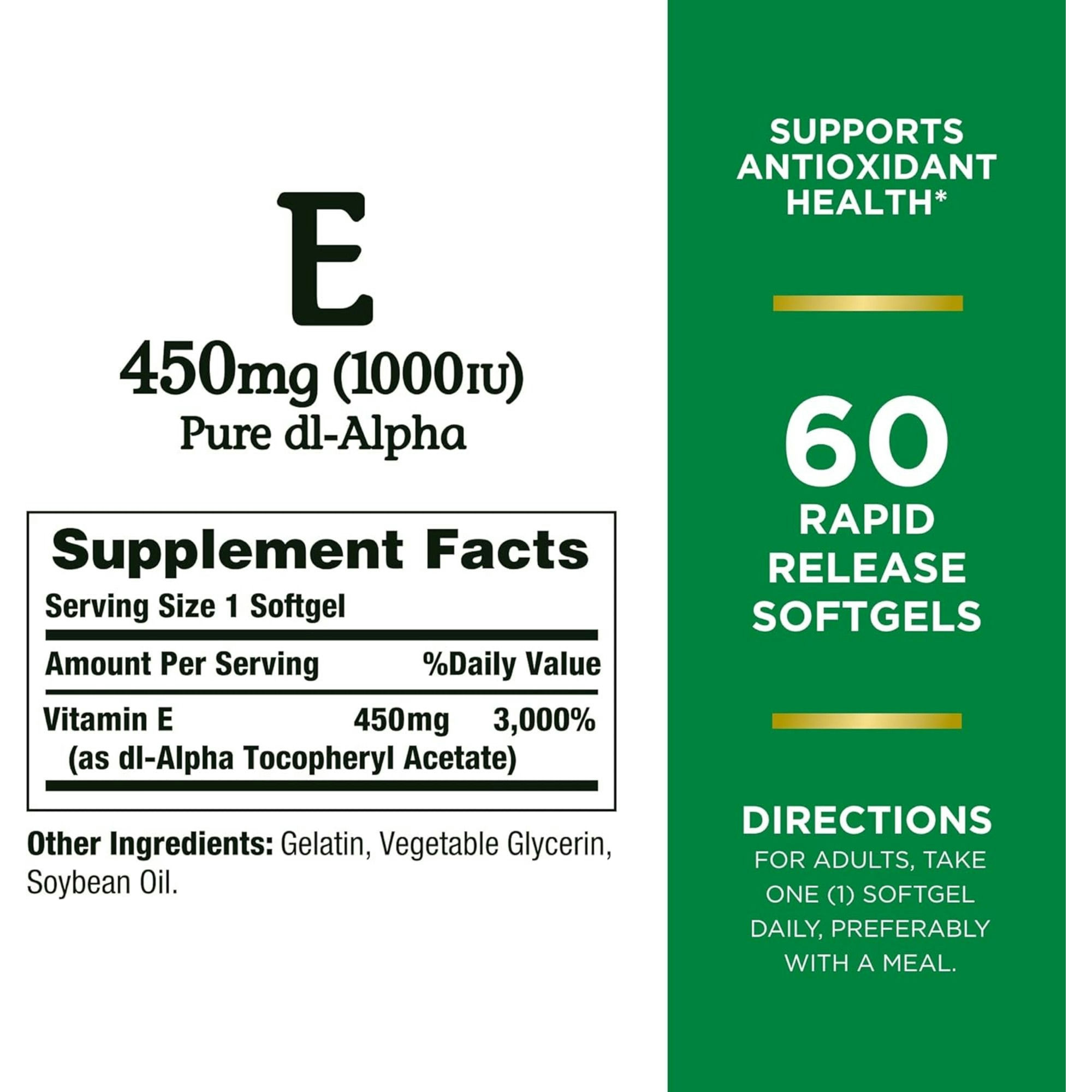 Nature's Bounty Vitamin E Rapid Release Softgels
