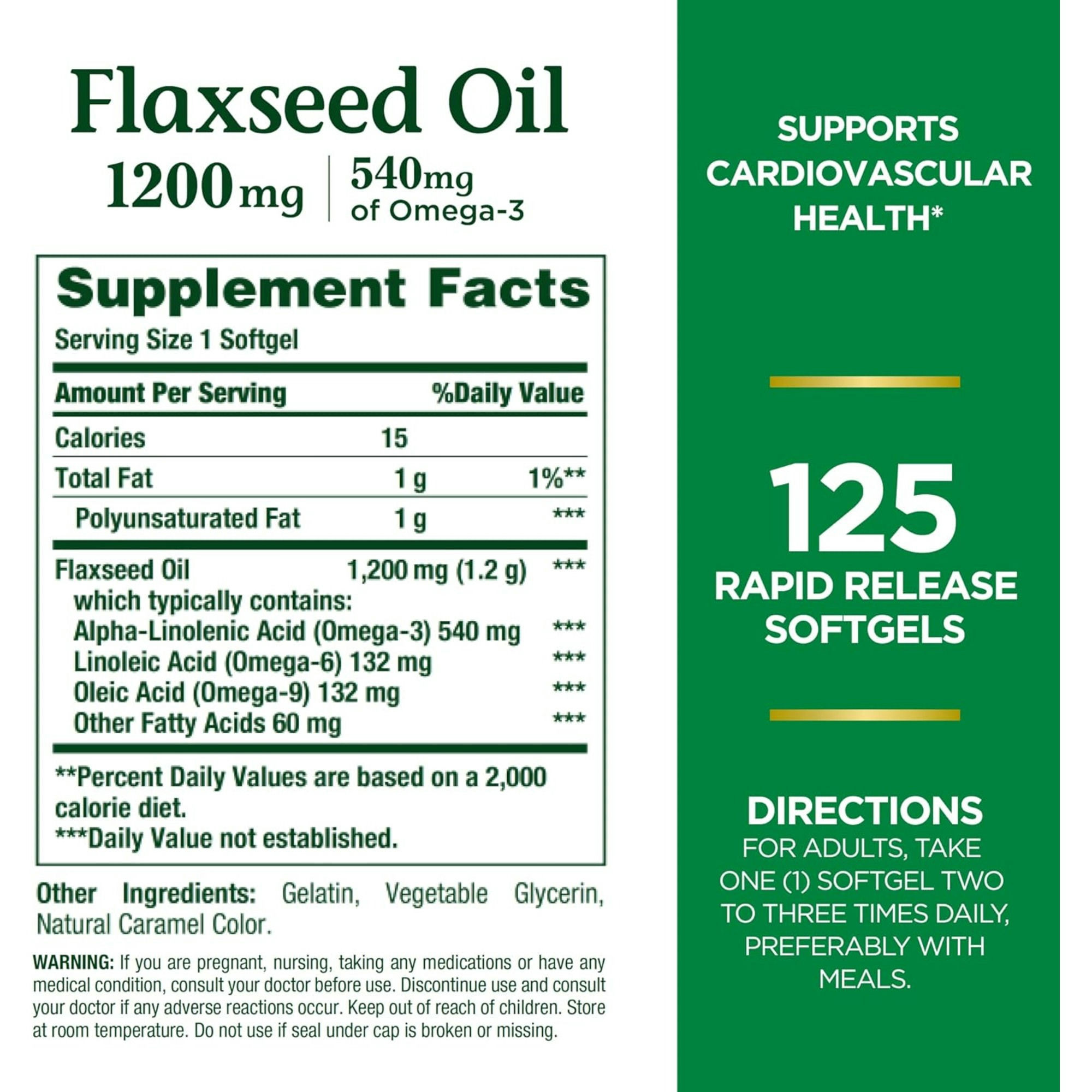 Nature's Bounty Flaxseed Oil Rapid Relief Softgels