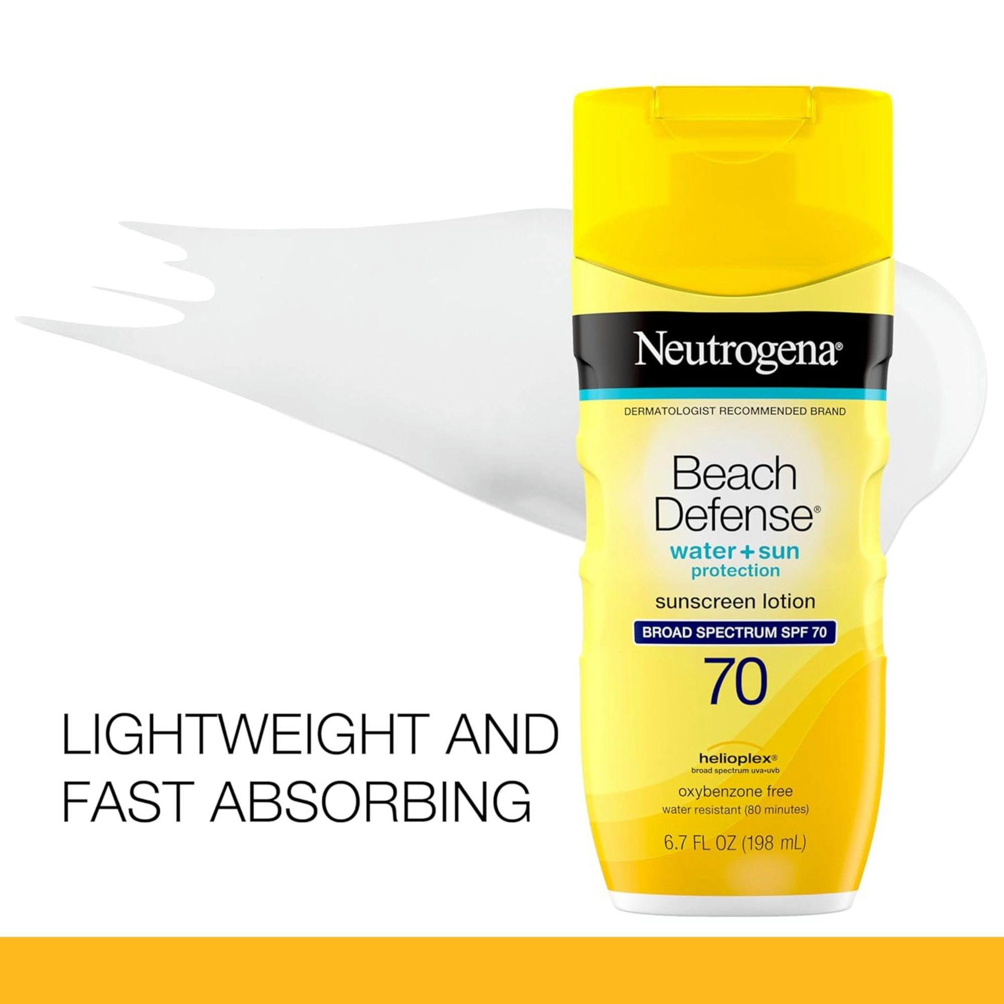 Neutrogena Beach Defense Water Plus Sun Protection Sunscreen Lotion, SPF 70