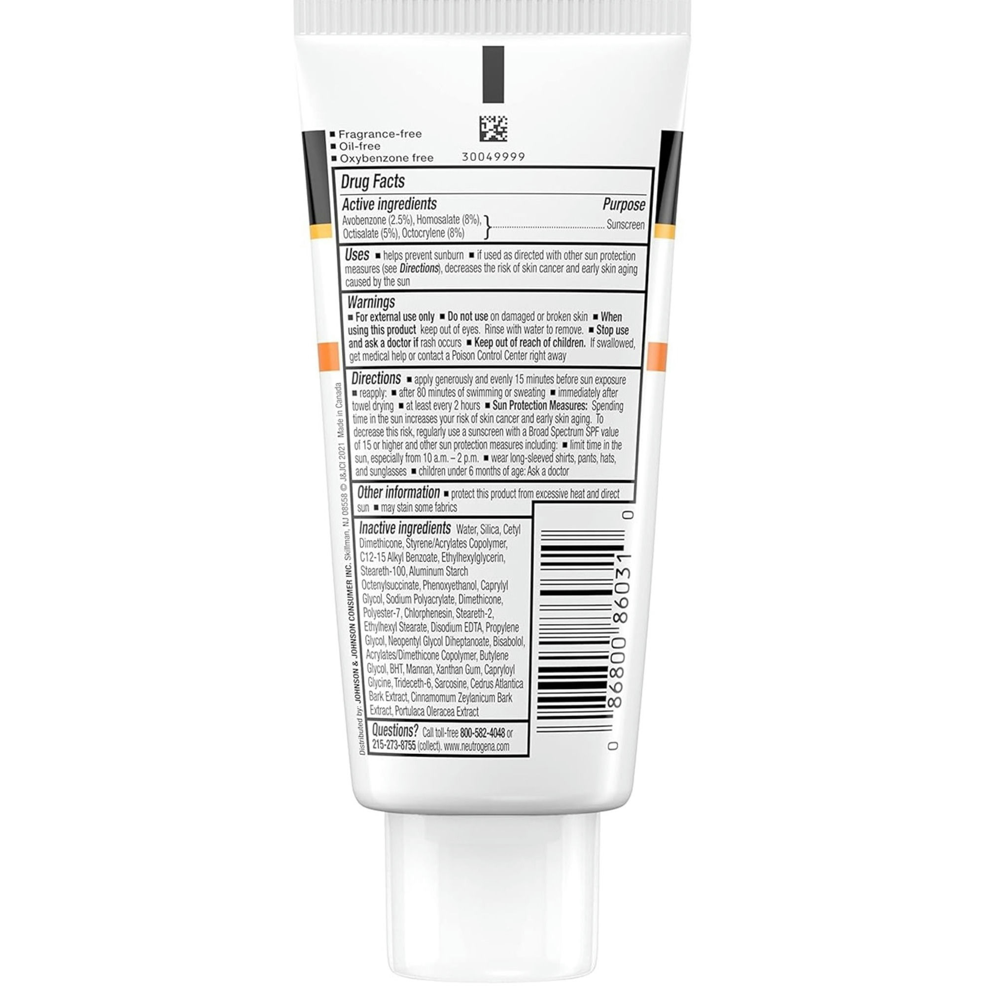 Neutrogena Clear Face Breakout Free Sunscreen, SPF 30