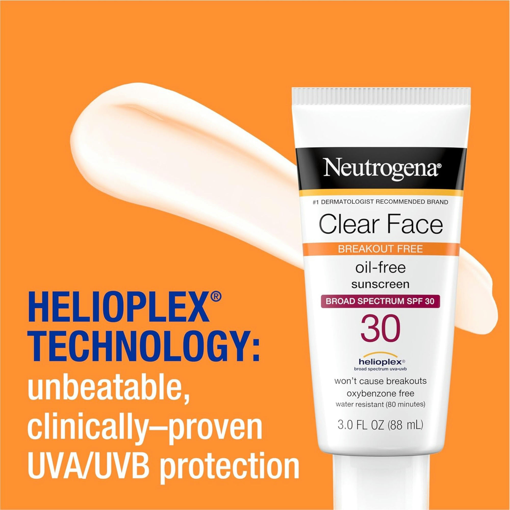 Neutrogena Clear Face Breakout Free Sunscreen, SPF 30
