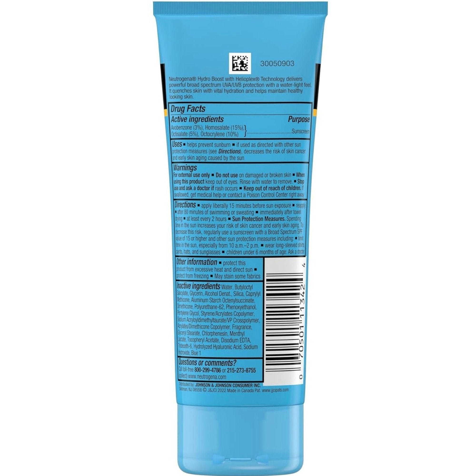 Neutrogena Hydro Boost Water Gel Lotion Sunscreen, SPF 50