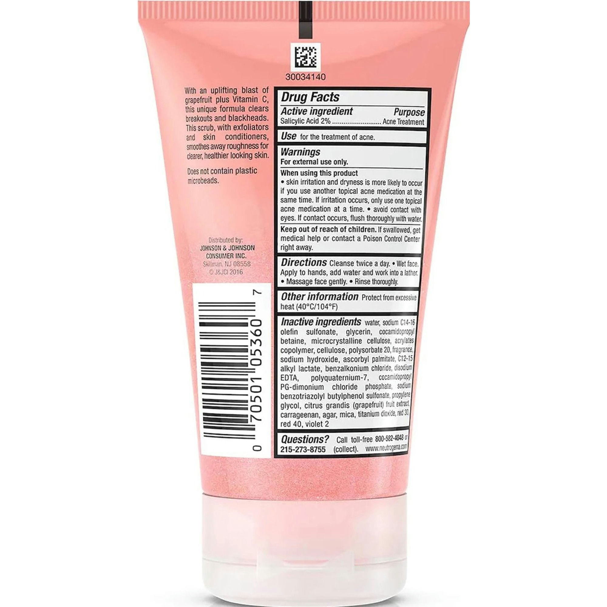 Neutrogena Oil-Free Acne Wash Pink Grapefruit Foaming Scrub