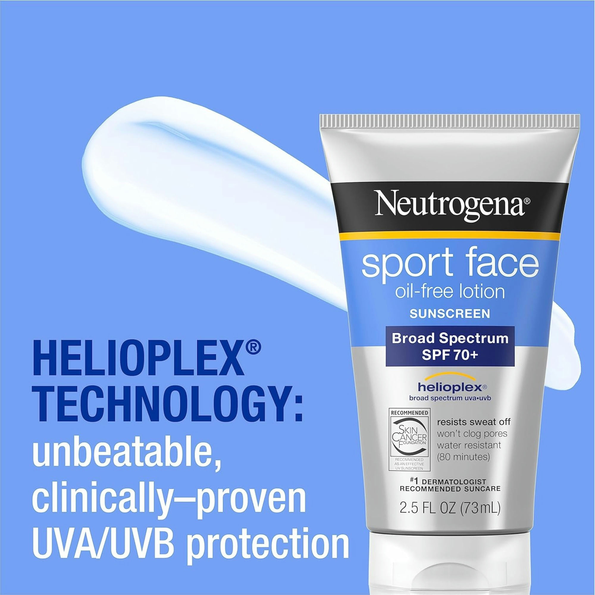 Neutrogena Sport Face Oil-Free Sunscreen Lotion, SPF 70