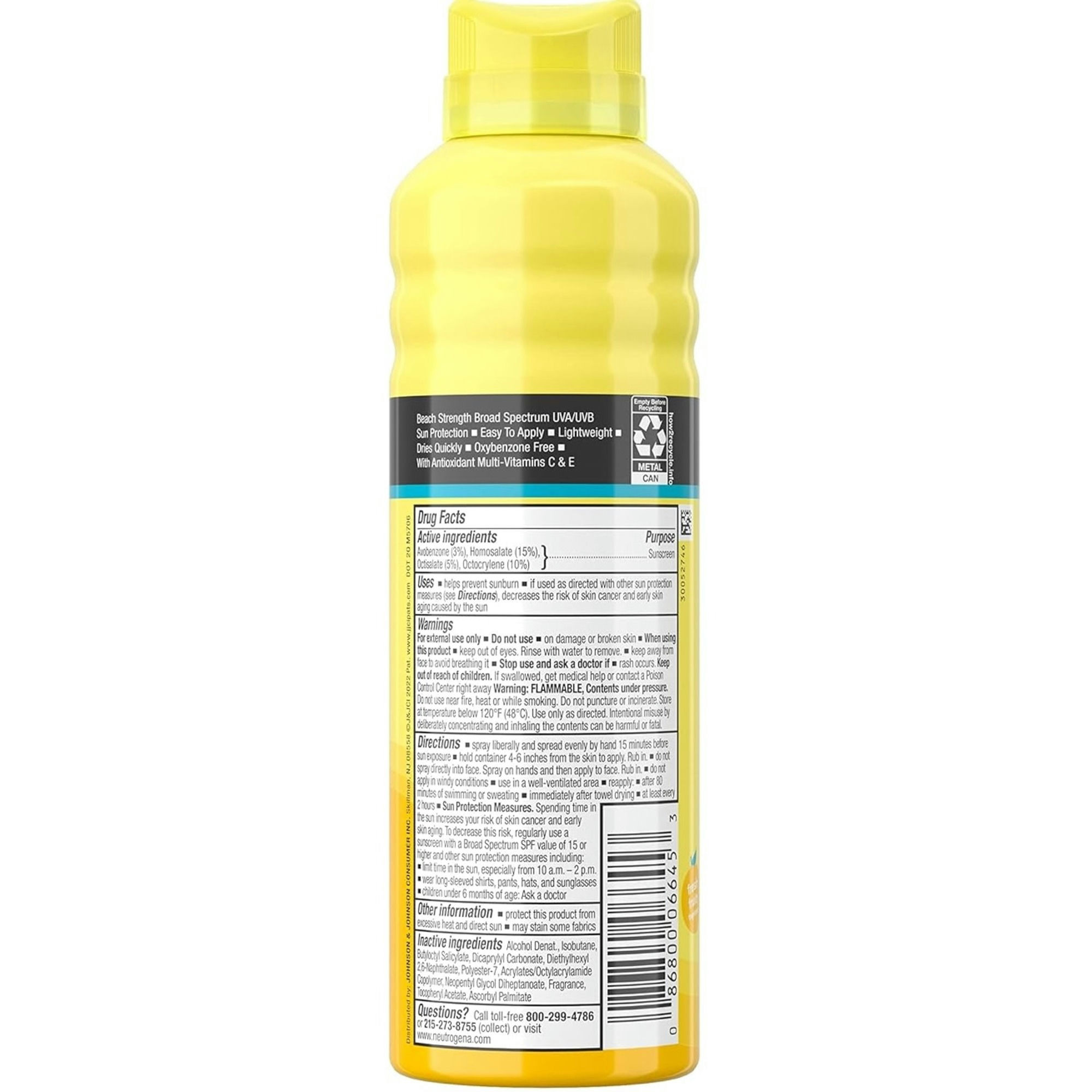 Neutrogena Beach Defense Kids Water Plus Sun Protection Sunscreen Spray, SPF 70