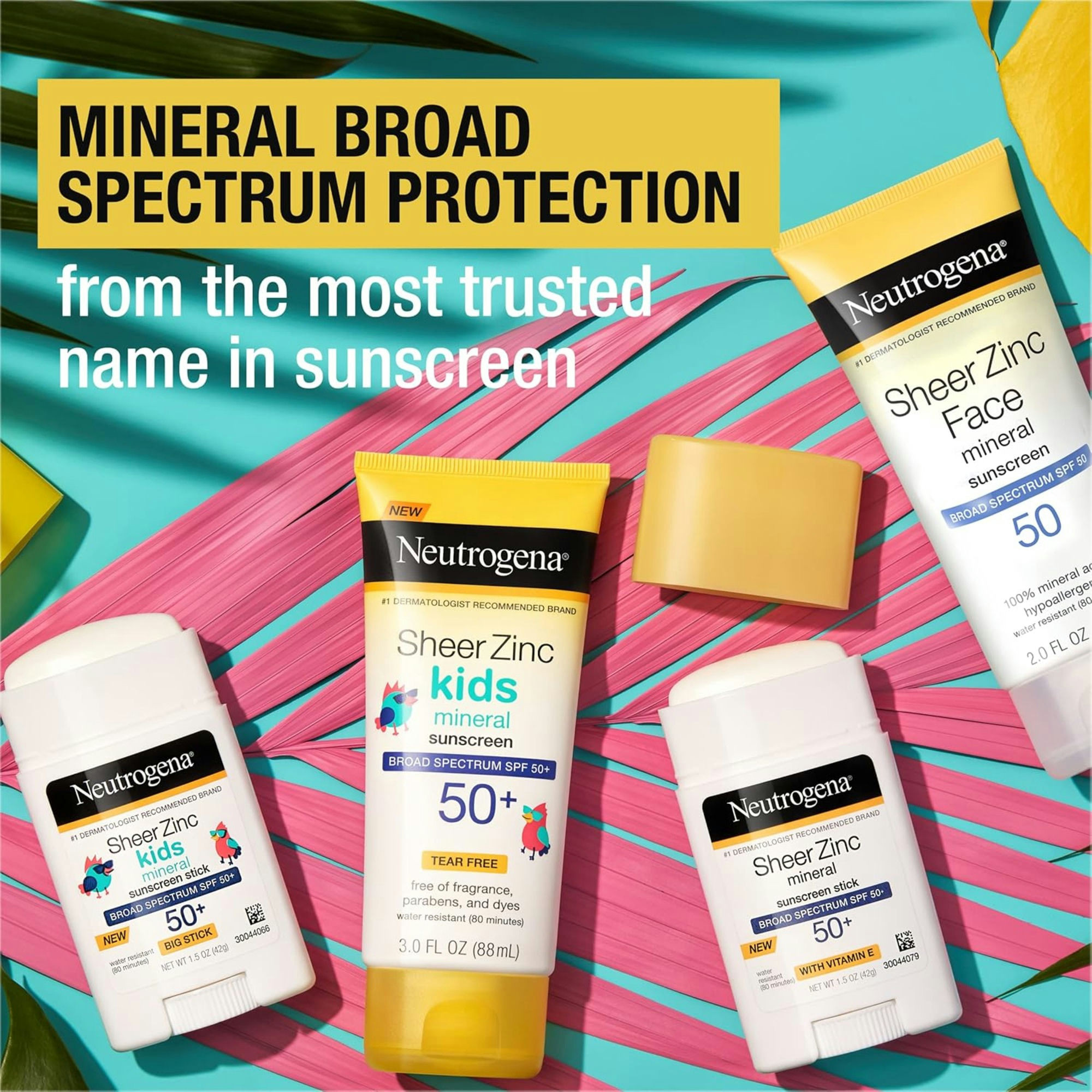 Neutrogena Sheer Zinc Face Mineral Sunscreen Lotion, SPF 50