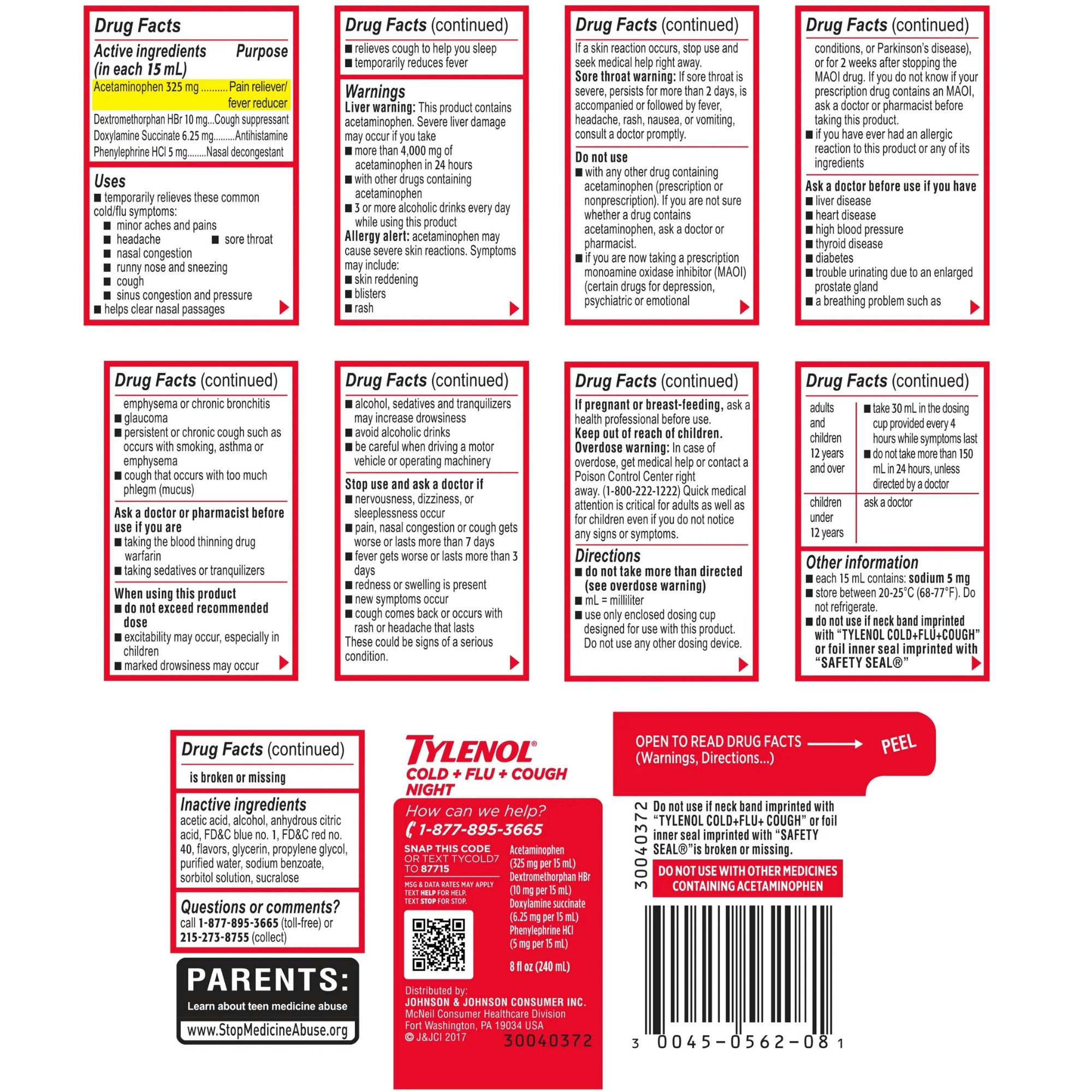 Tylenol Cold + Flu + Cough Nighttime Liquid