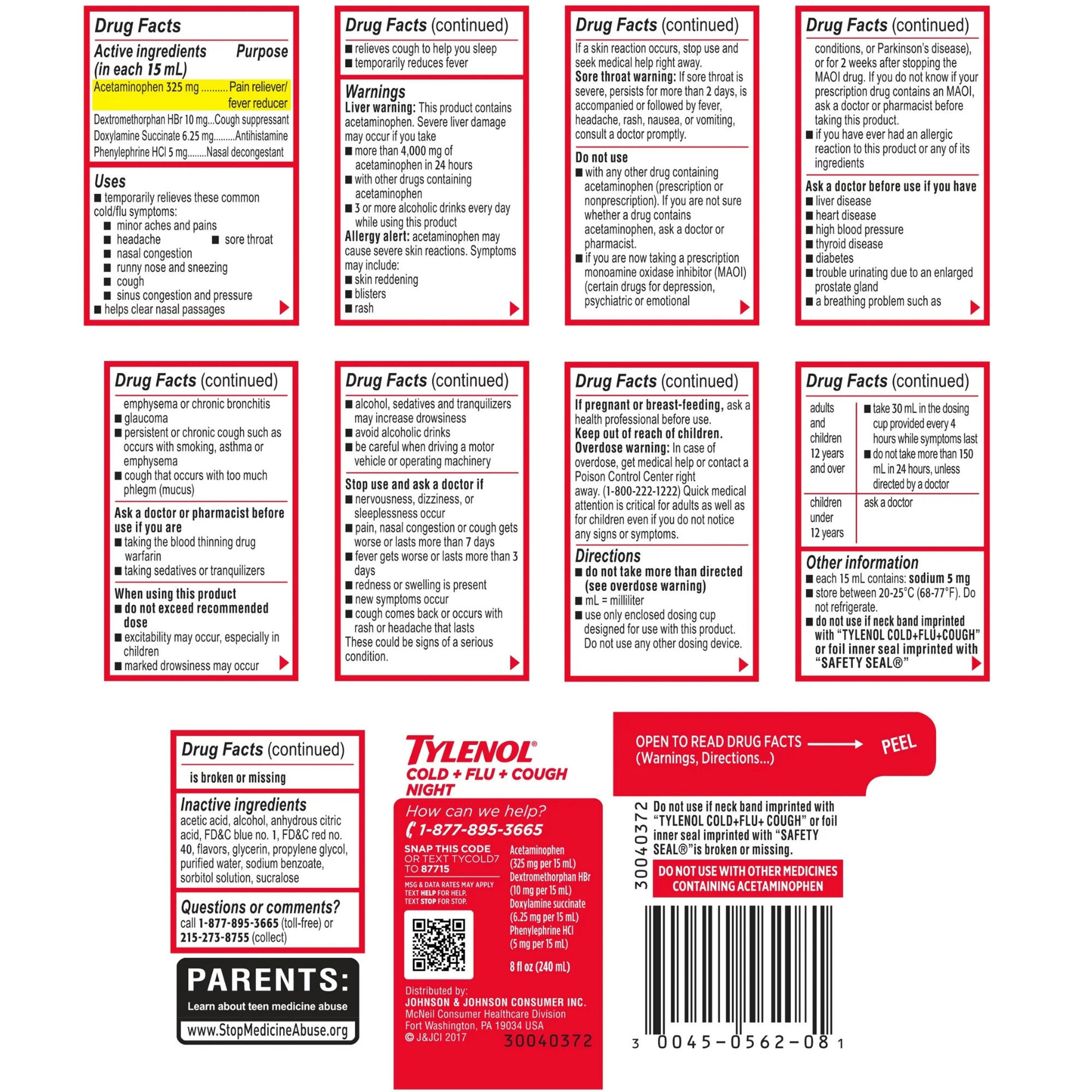Tylenol Cold + Flu + Cough Nighttime Liquid