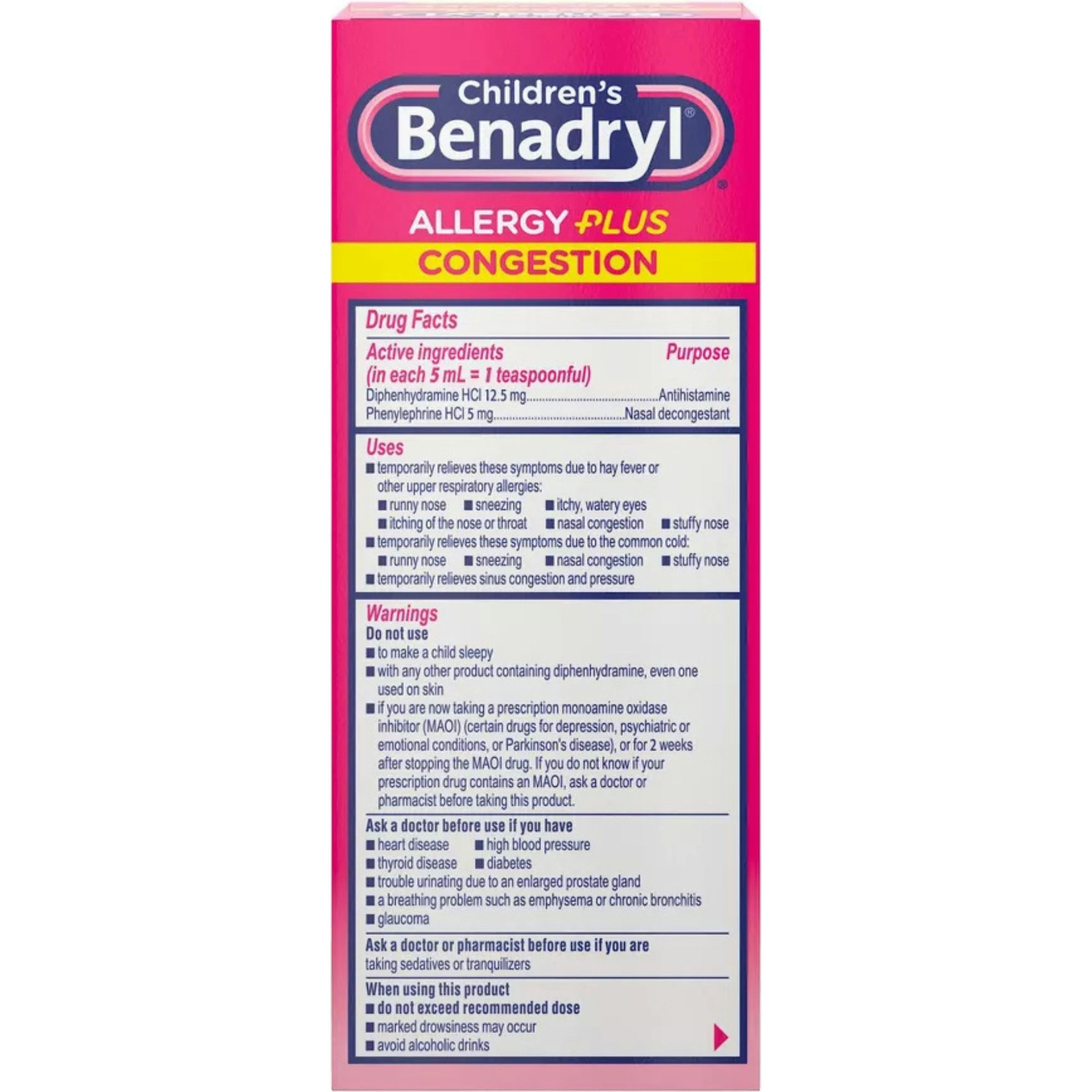 Benadryl Children's Allergy Plus Congestion Relief Liquid
