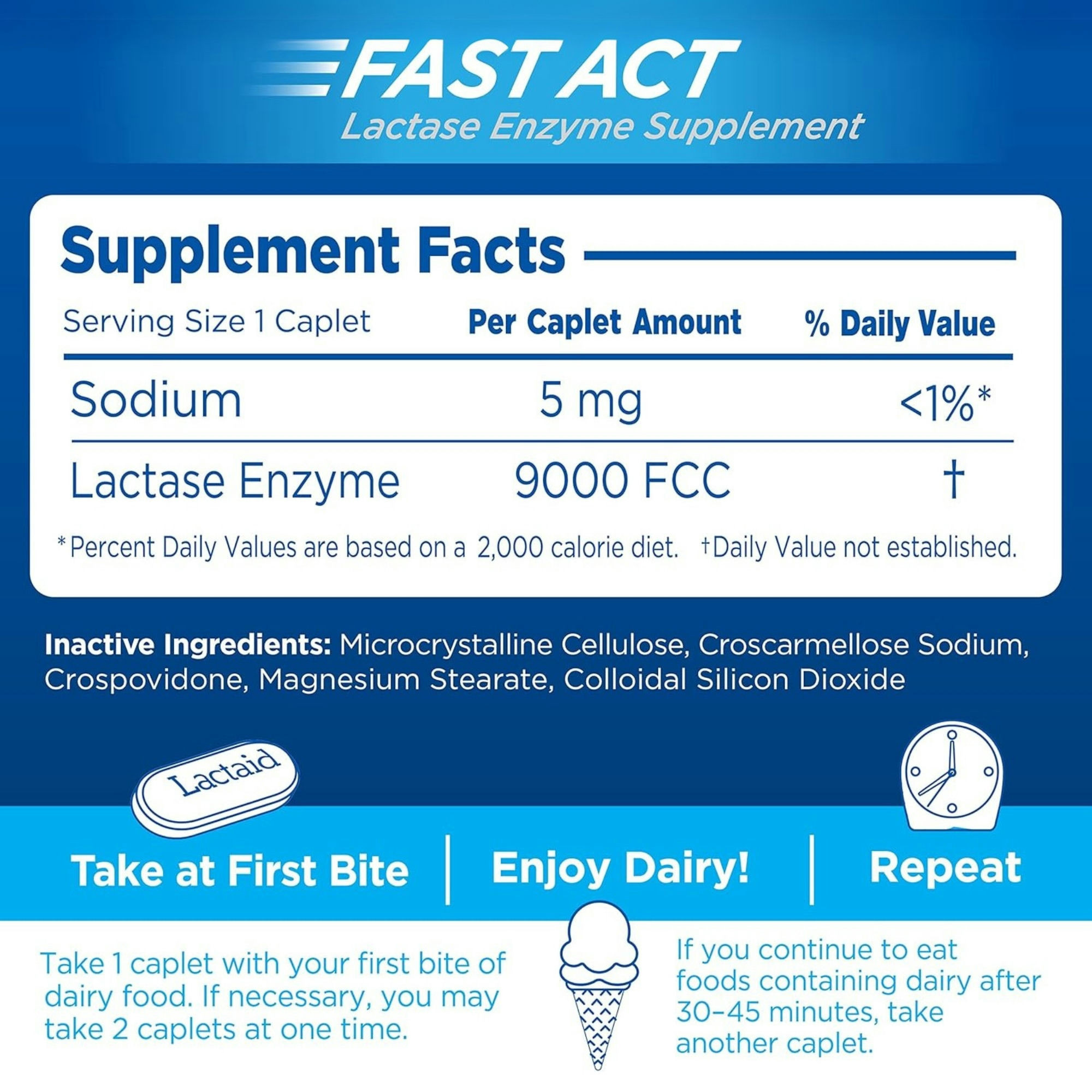 Lactaid Fast Act Lactase Enzyme