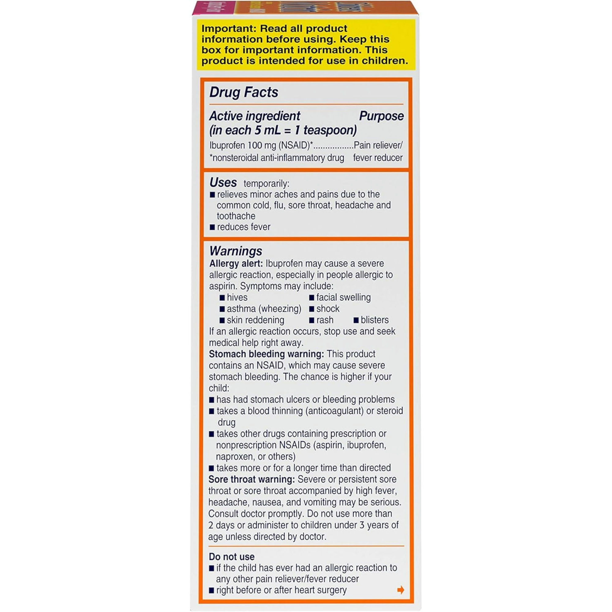 Motrin Children's Pain Reliever & Fever Reducer