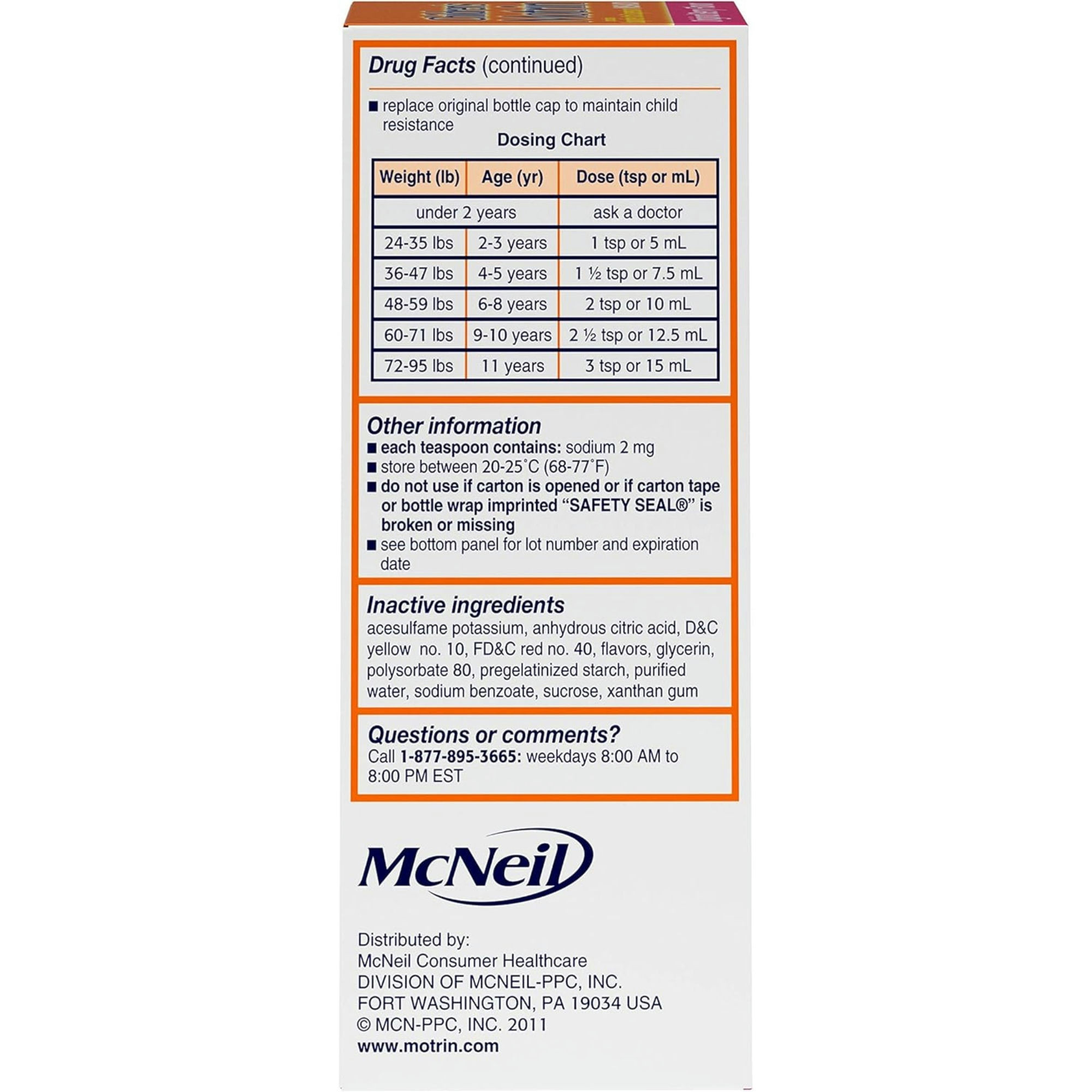 Motrin Children's Pain Reliever & Fever Reducer
