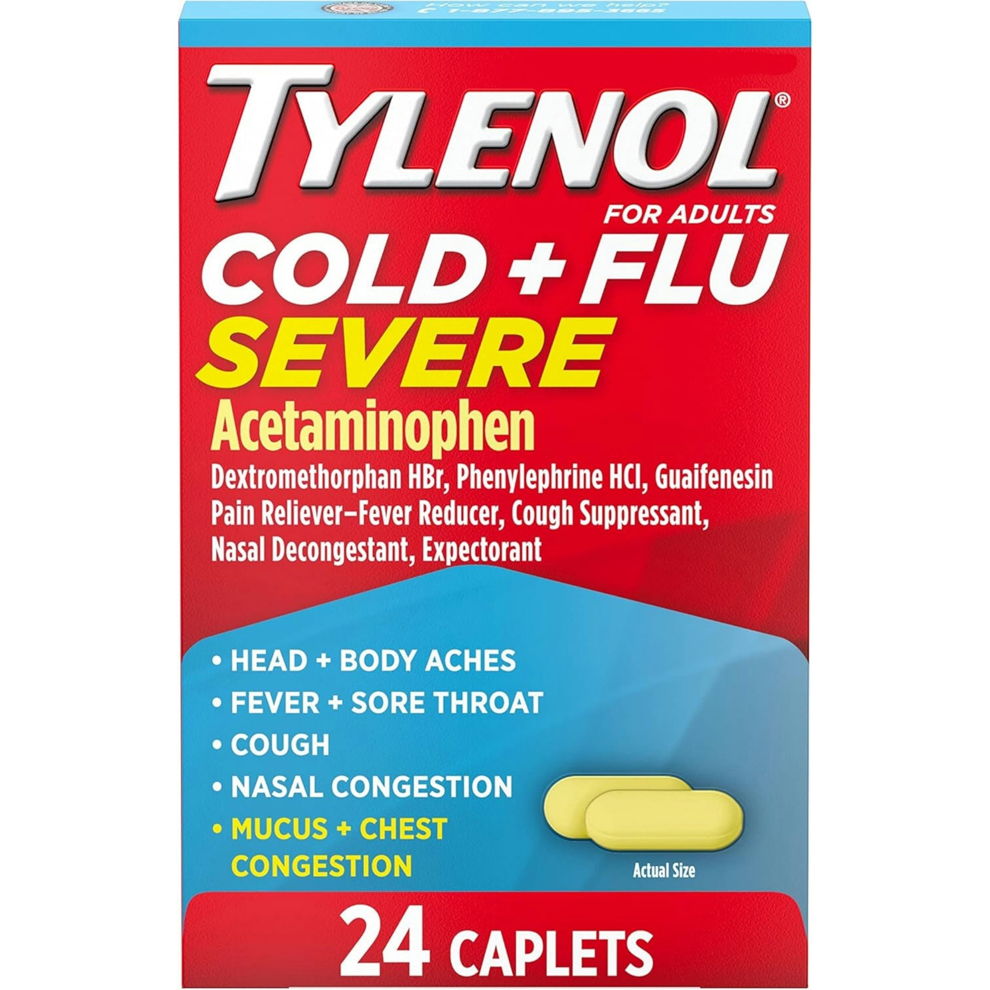 Tylenol Cold + Flu Severe Caplets For Multi-Symptom Relief
