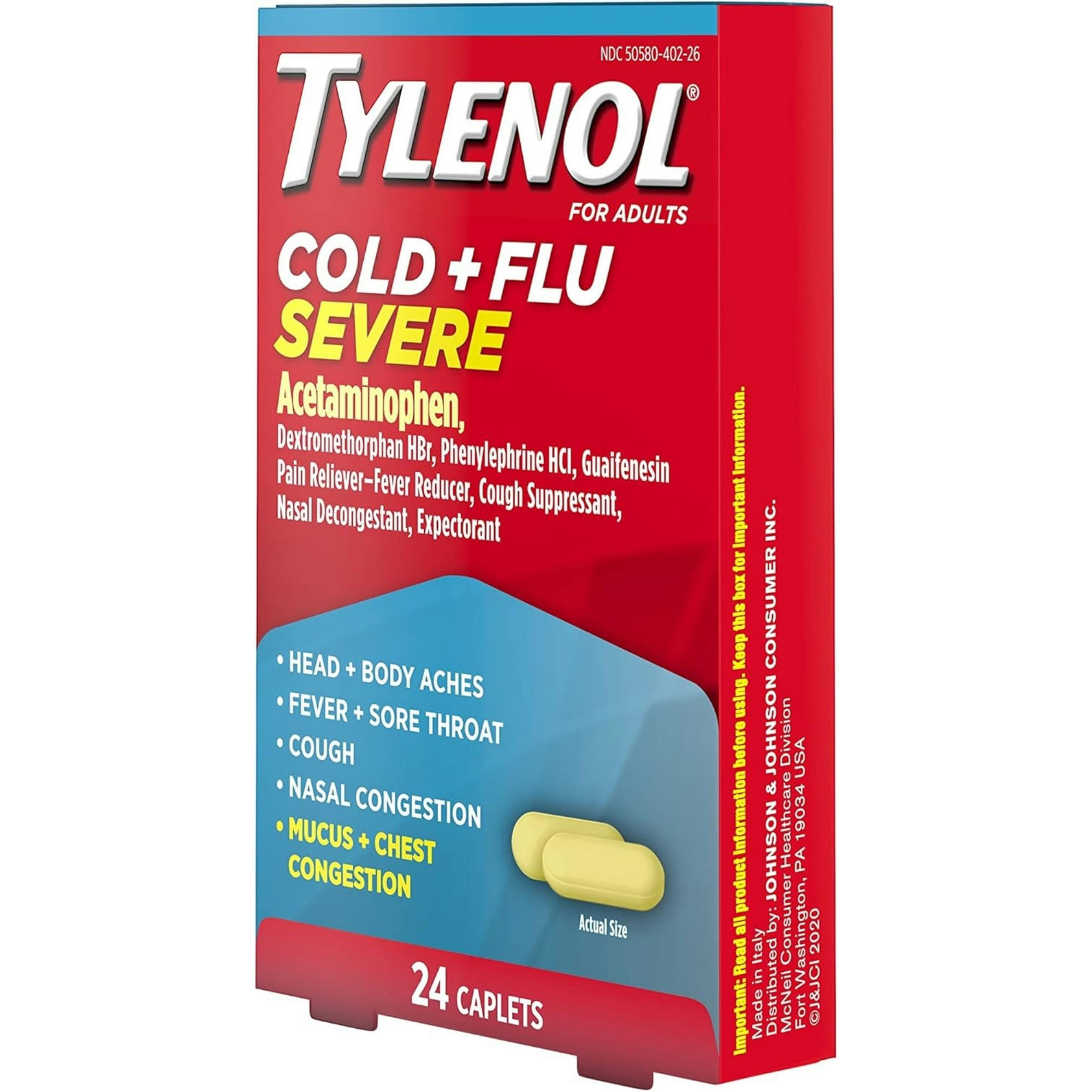 Tylenol Cold + Flu Severe Caplets For Multi-Symptom Relief