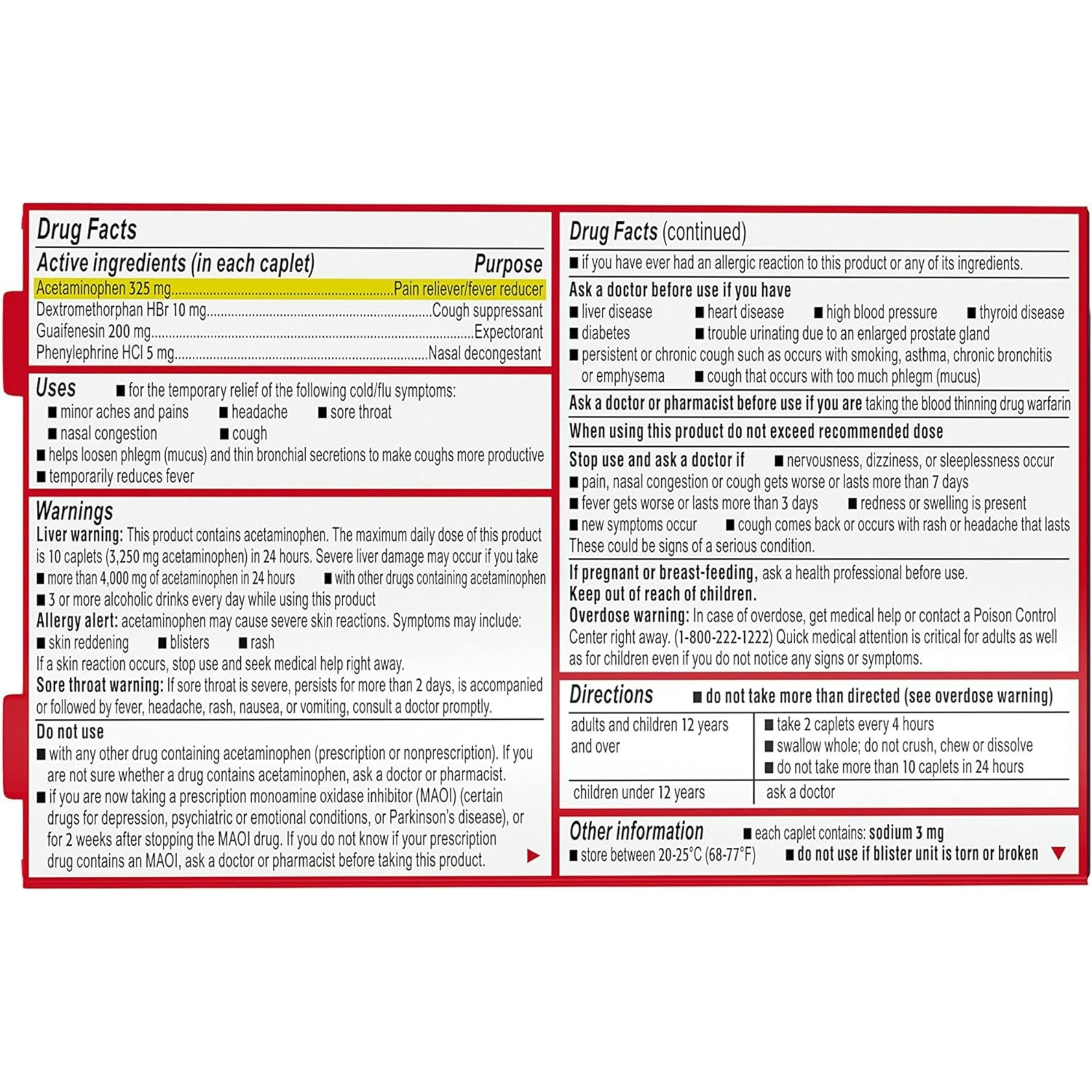 Tylenol Cold + Flu Severe Caplets For Multi-Symptom Relief