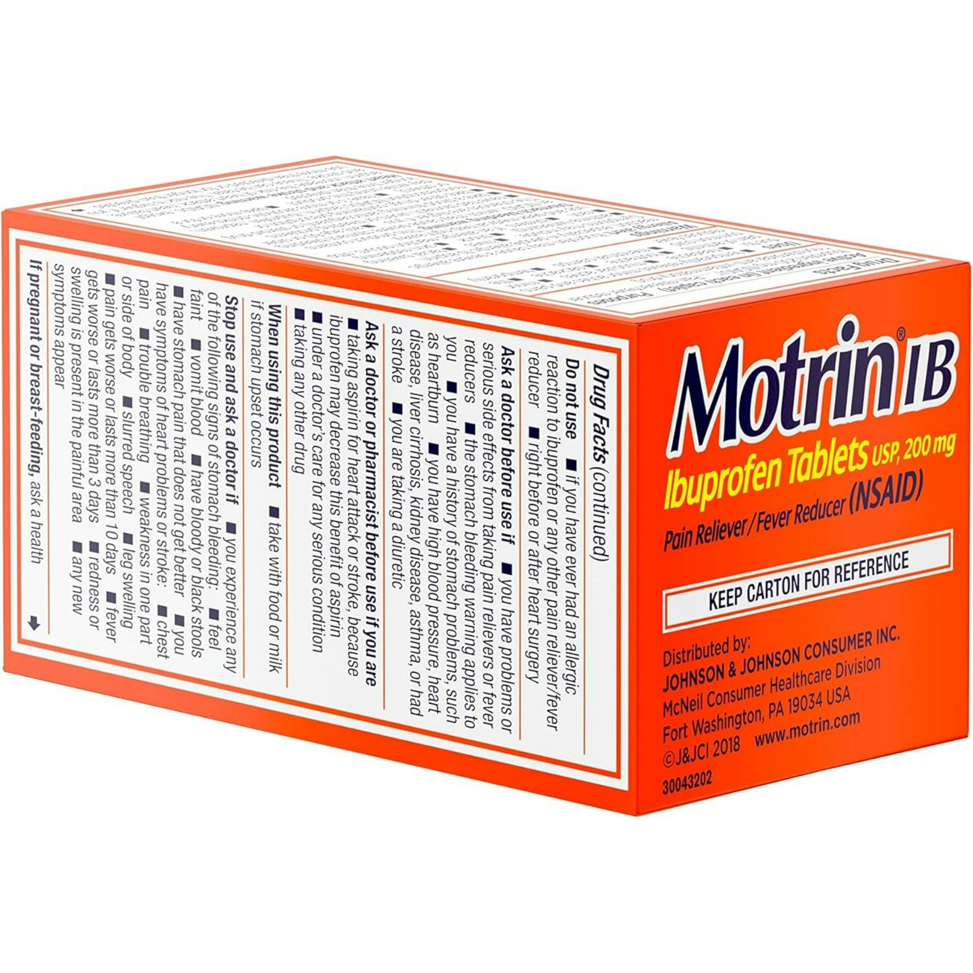Motrin Tablets for Pain & Fever Relief