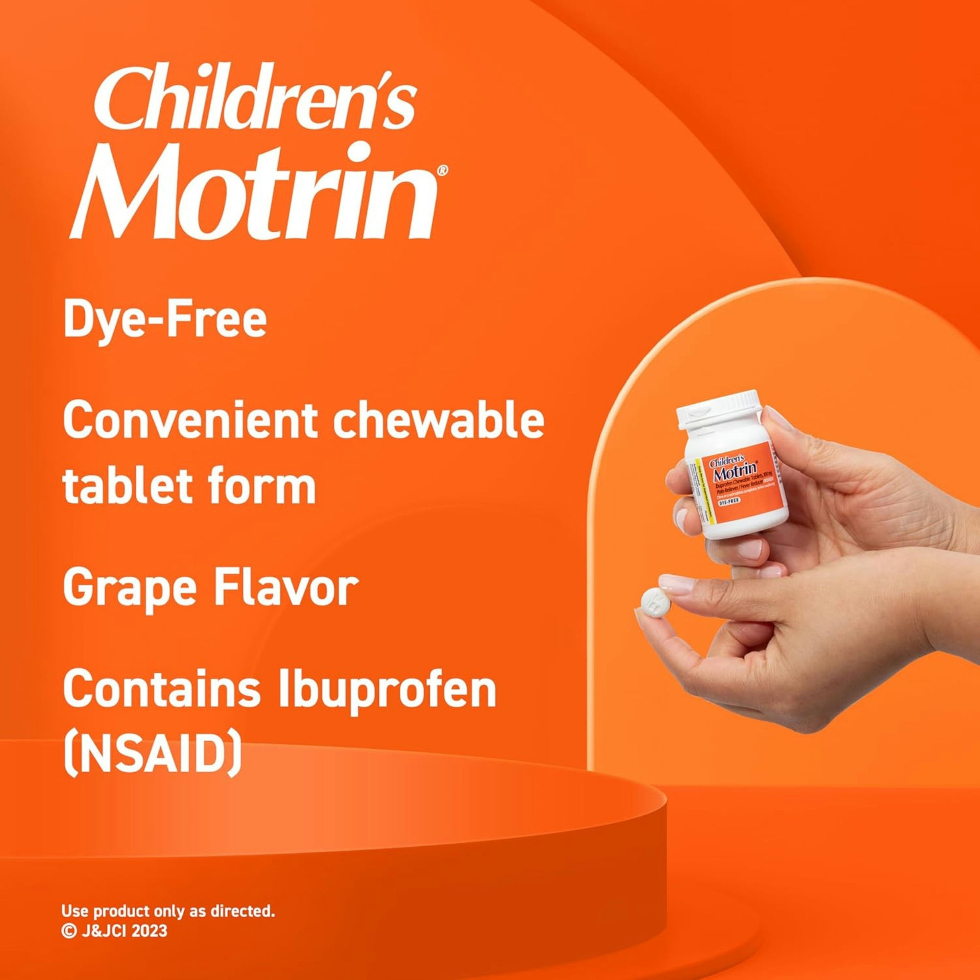 Motrin Children's Dye-Free Chewable Tablets for Pain & Fever
