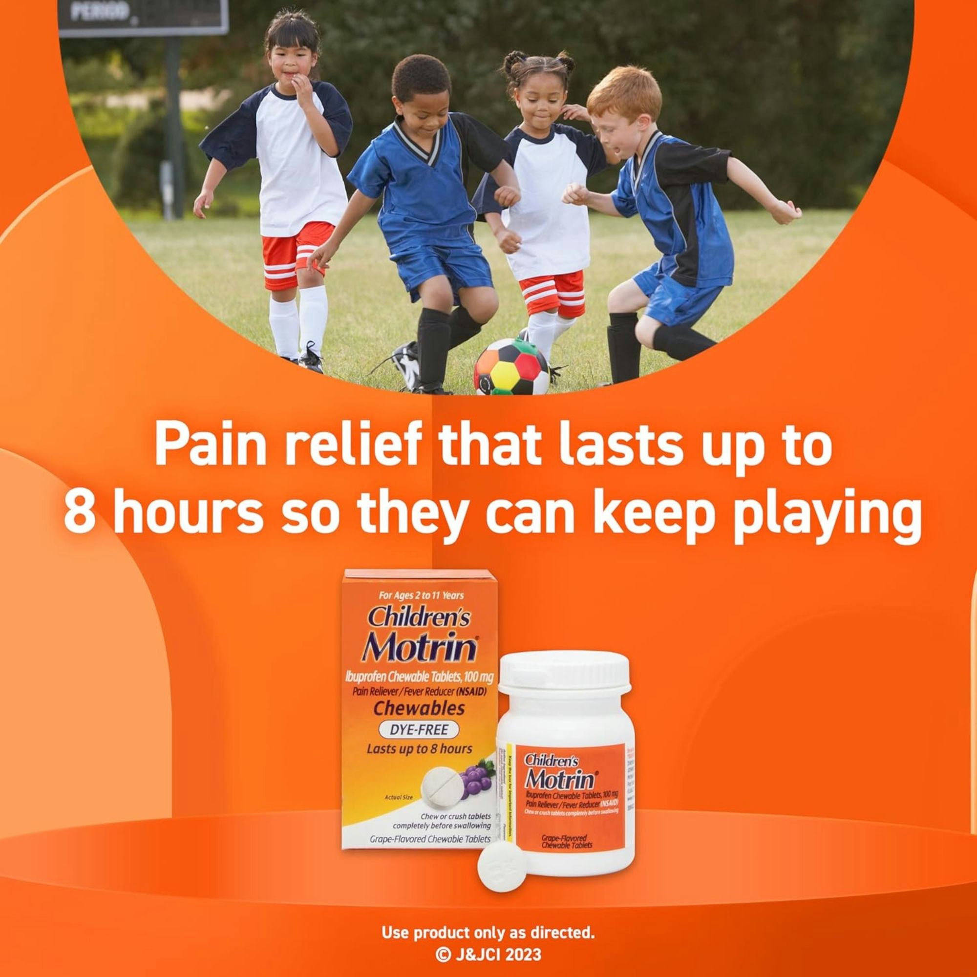 Motrin Children's Dye-Free Chewable Tablets for Pain & Fever