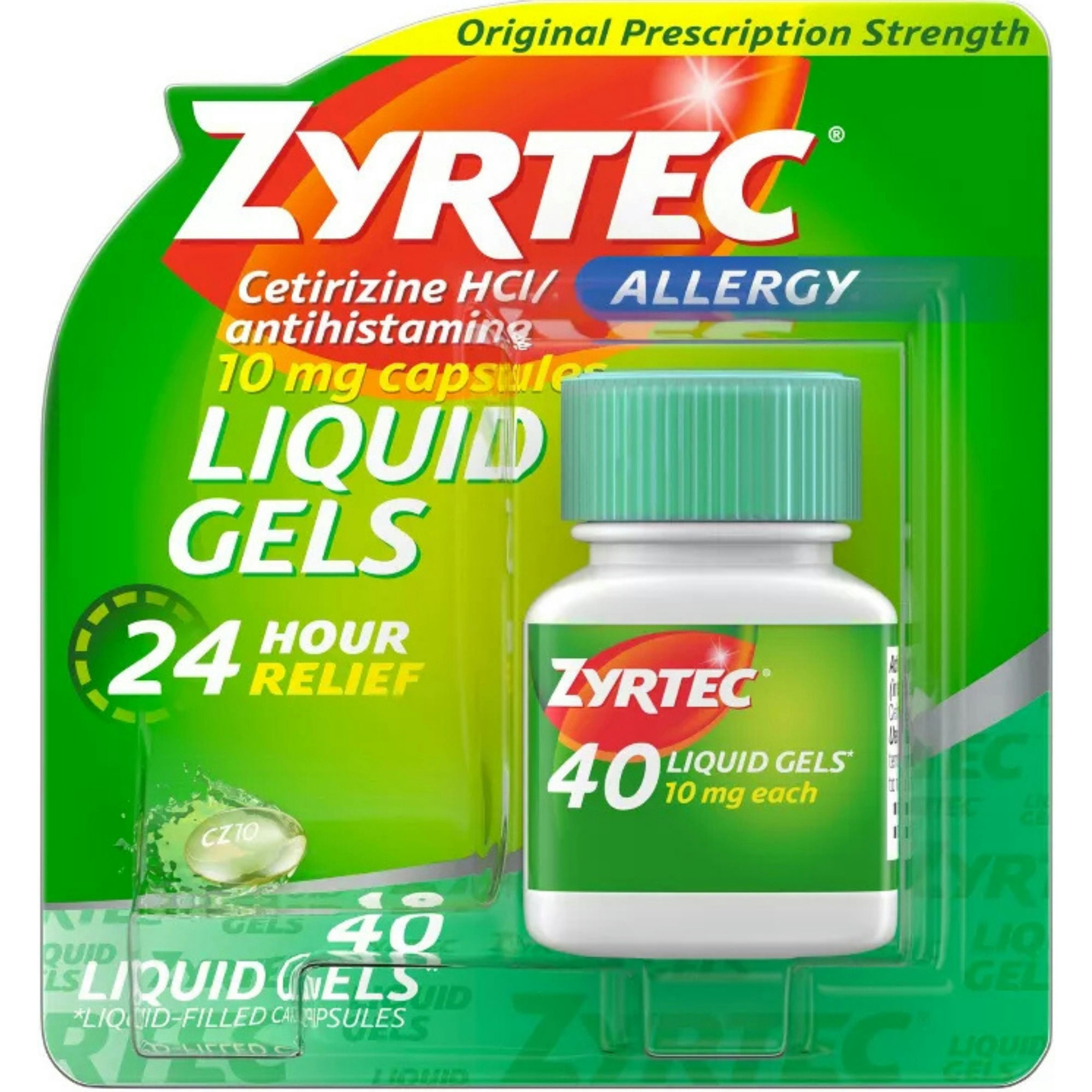 Zyrtec 24 Hour Allergy Relief Liquid Gels