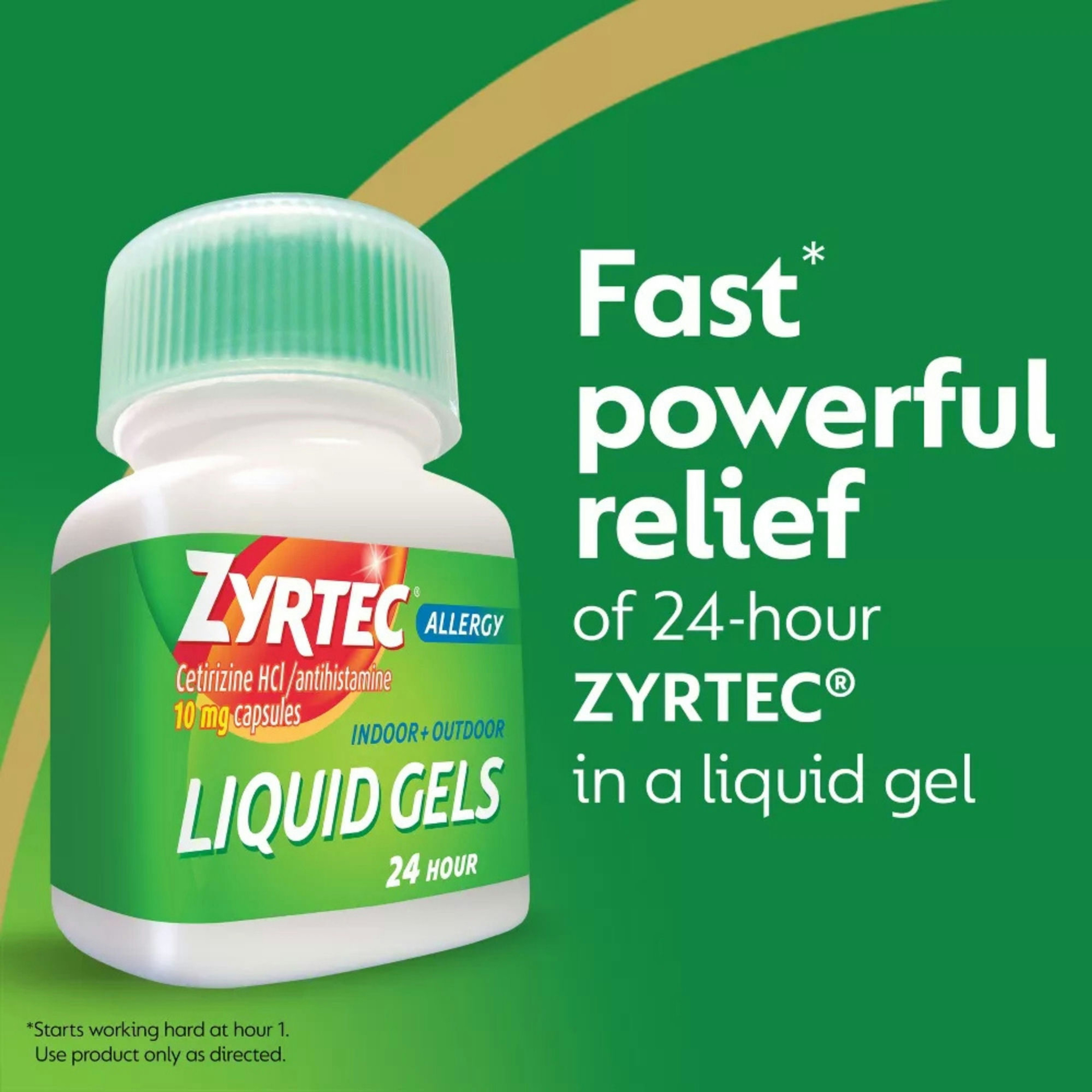Zyrtec 24 Hour Allergy Relief Liquid Gels