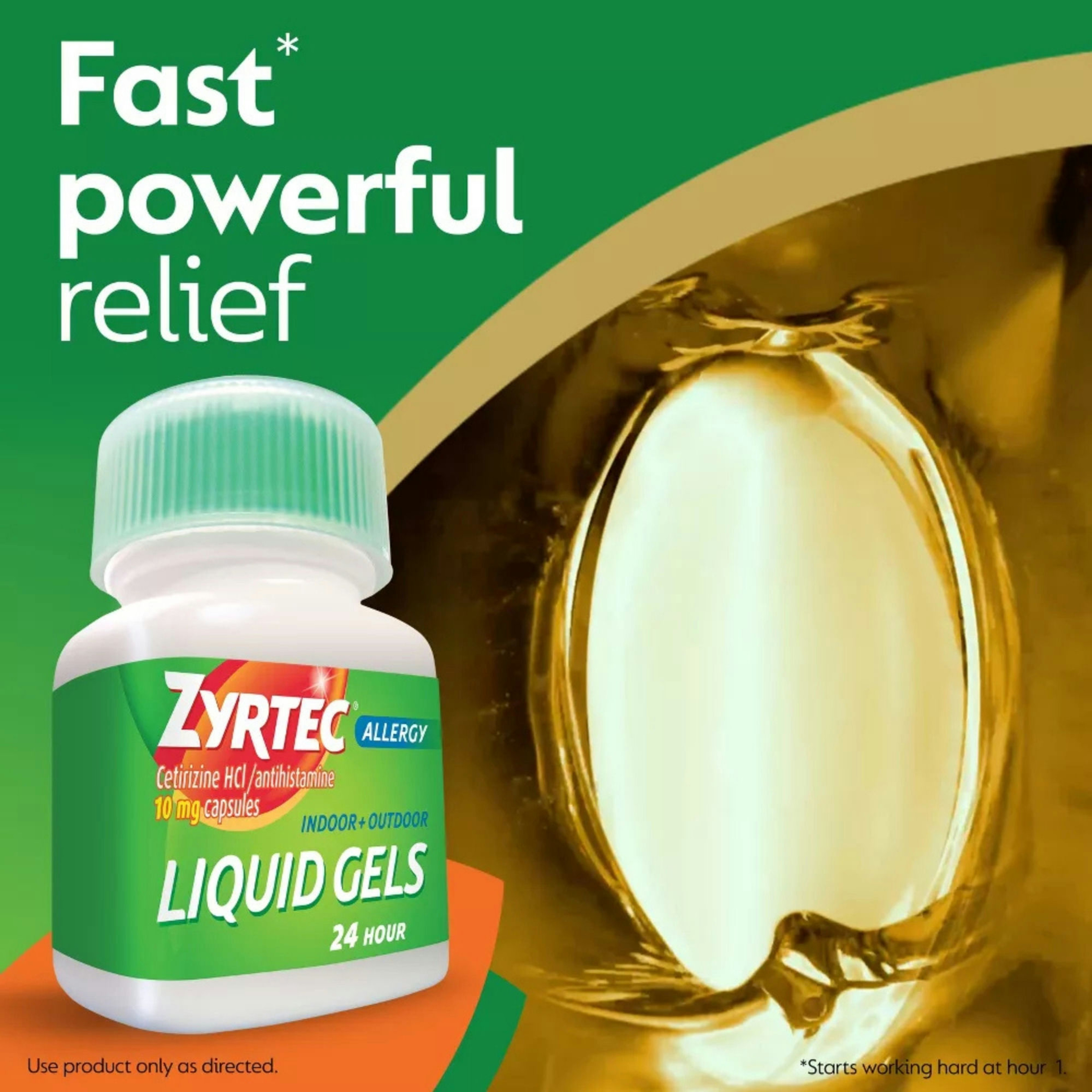 Zyrtec 24 Hour Allergy Relief Liquid Gels