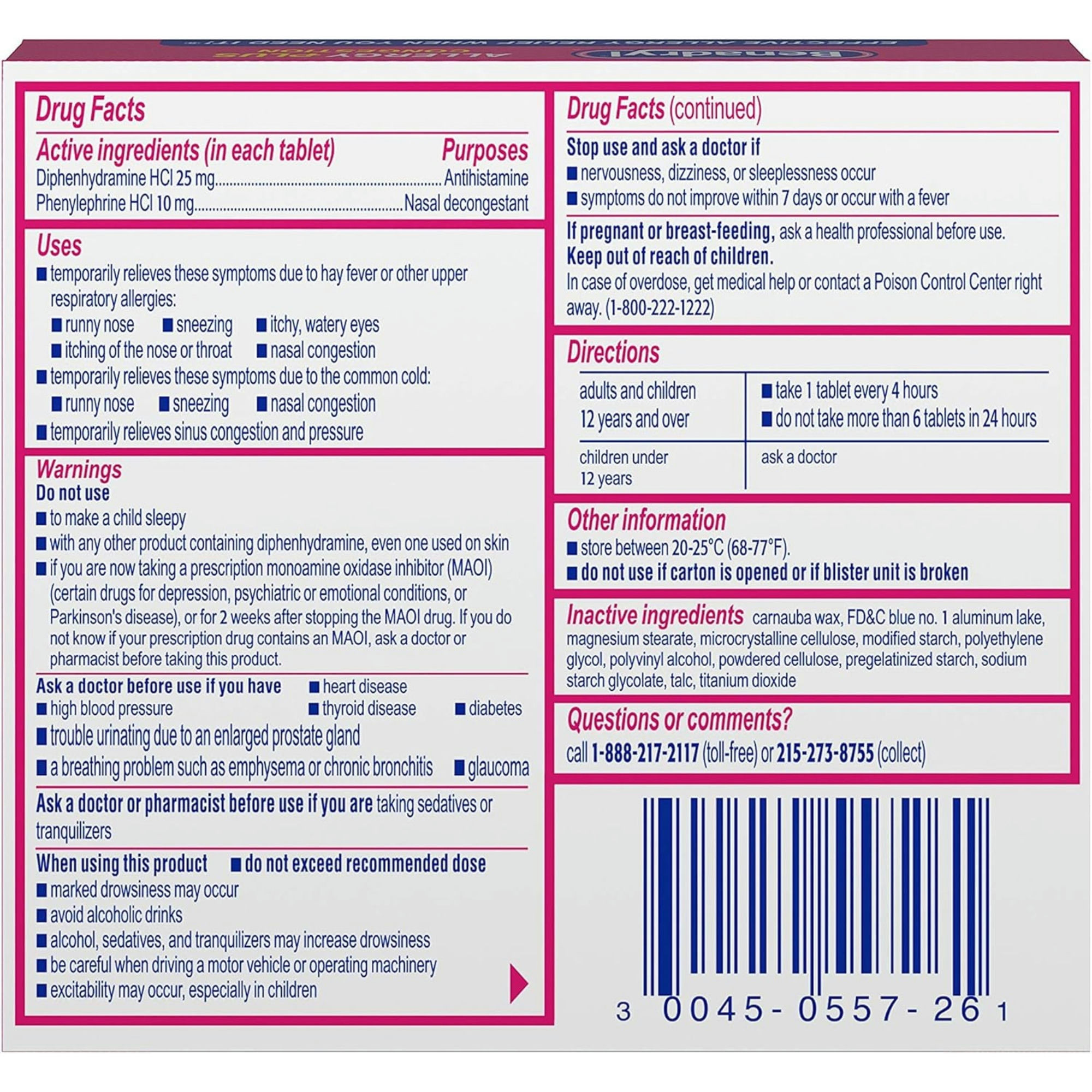 Benadryl Allergy Plus Congestion for Sinus Pressure & Nasal Congestion Relief