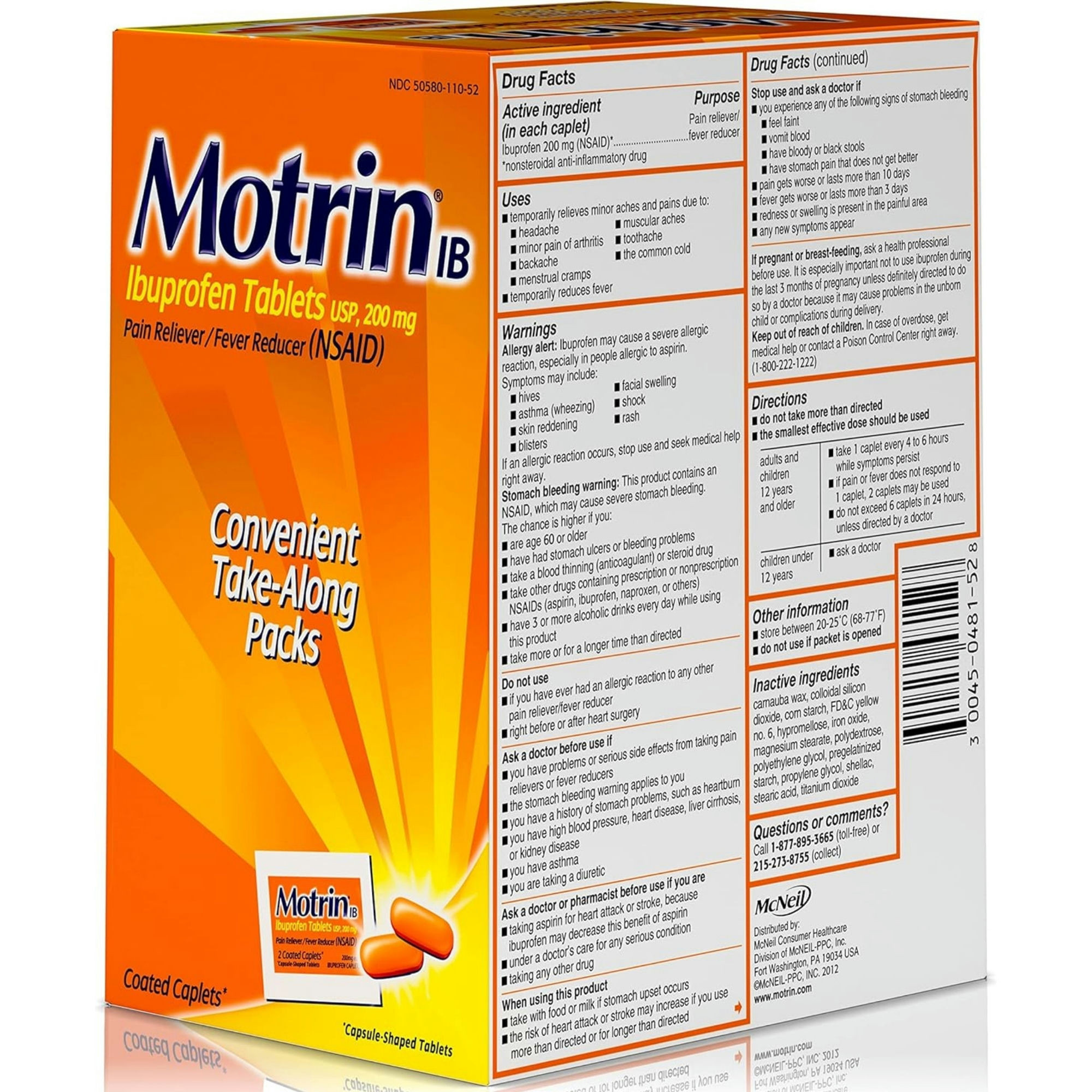 Motrin Pain Relief Convenient Take-Along Packs