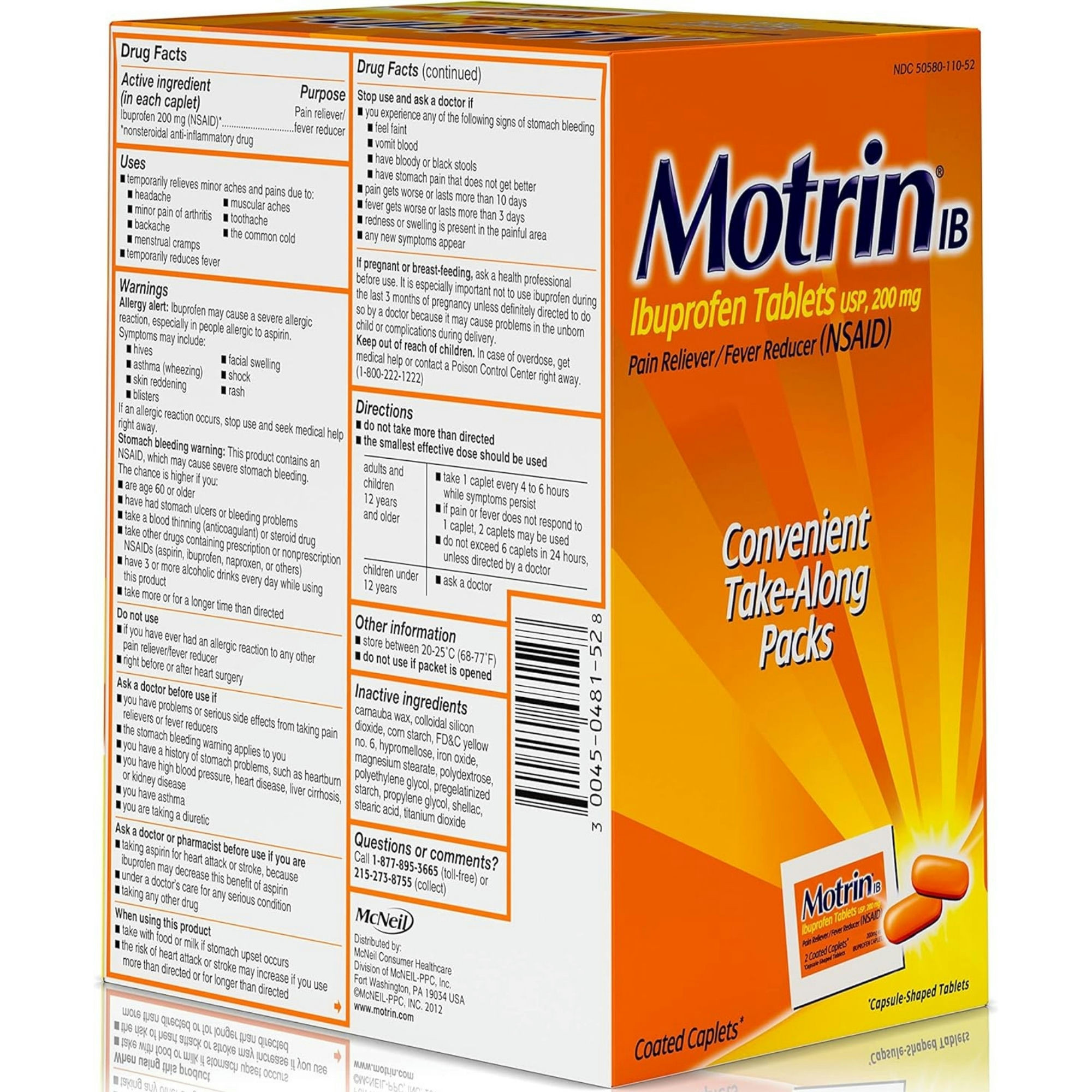 Motrin Pain Relief Convenient Take-Along Packs
