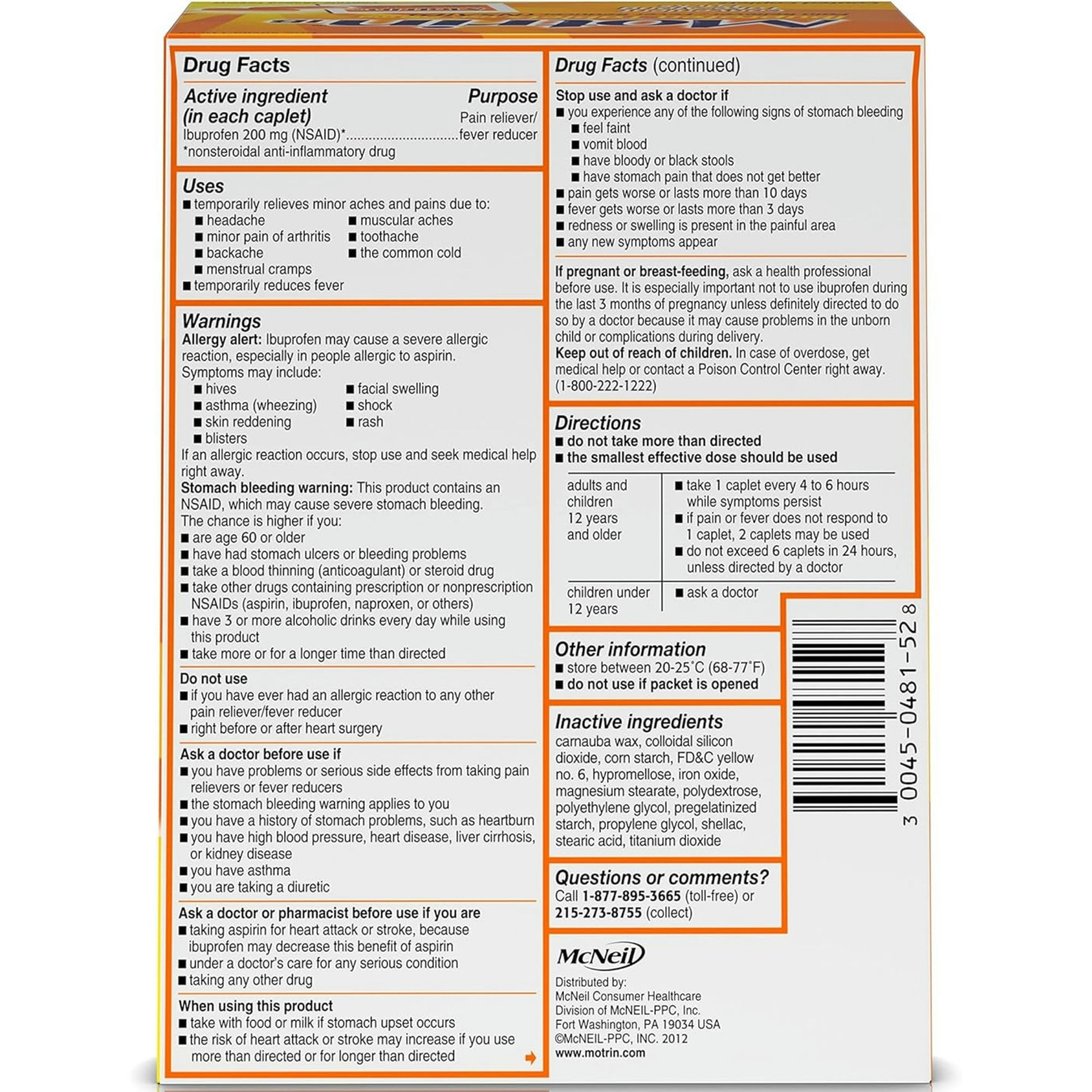 Motrin Pain Relief Convenient Take-Along Packs