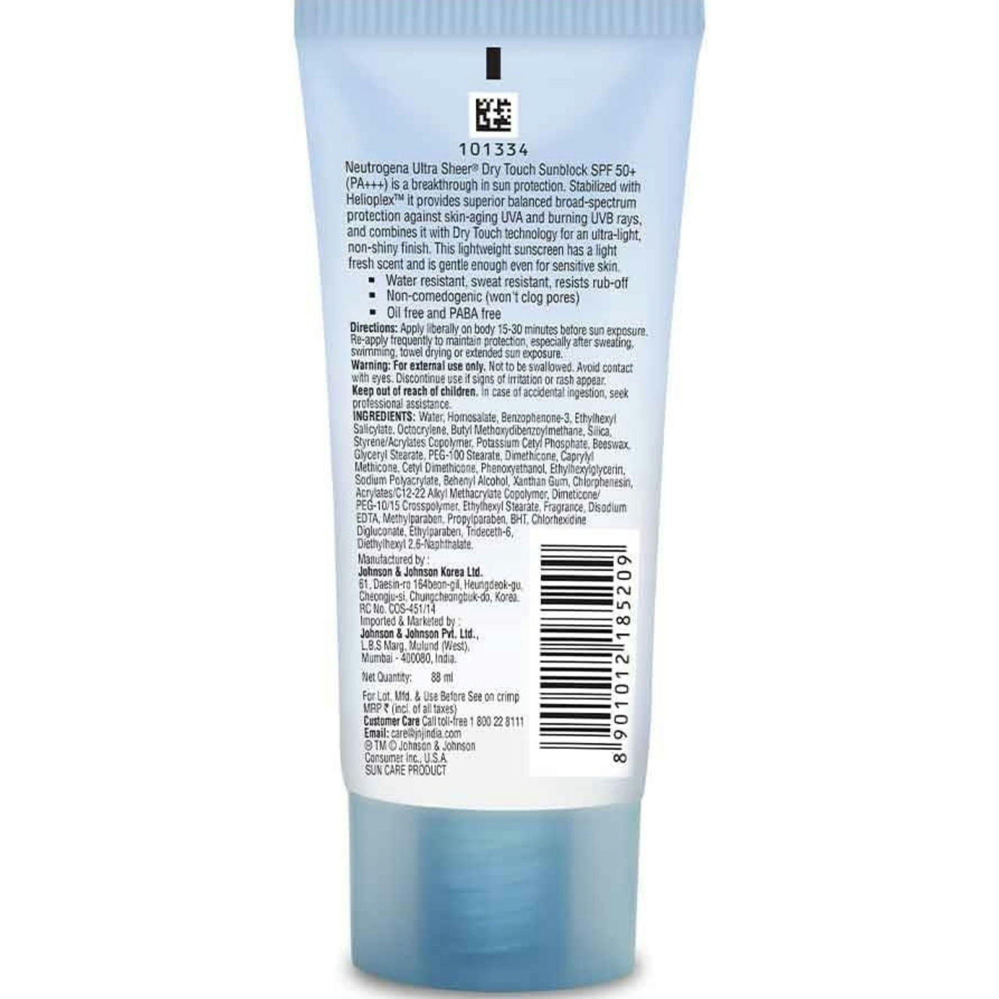 Neutrogena Ultra Sheer Dry-Touch Sunscreen Lotion, SPF 50 Plus