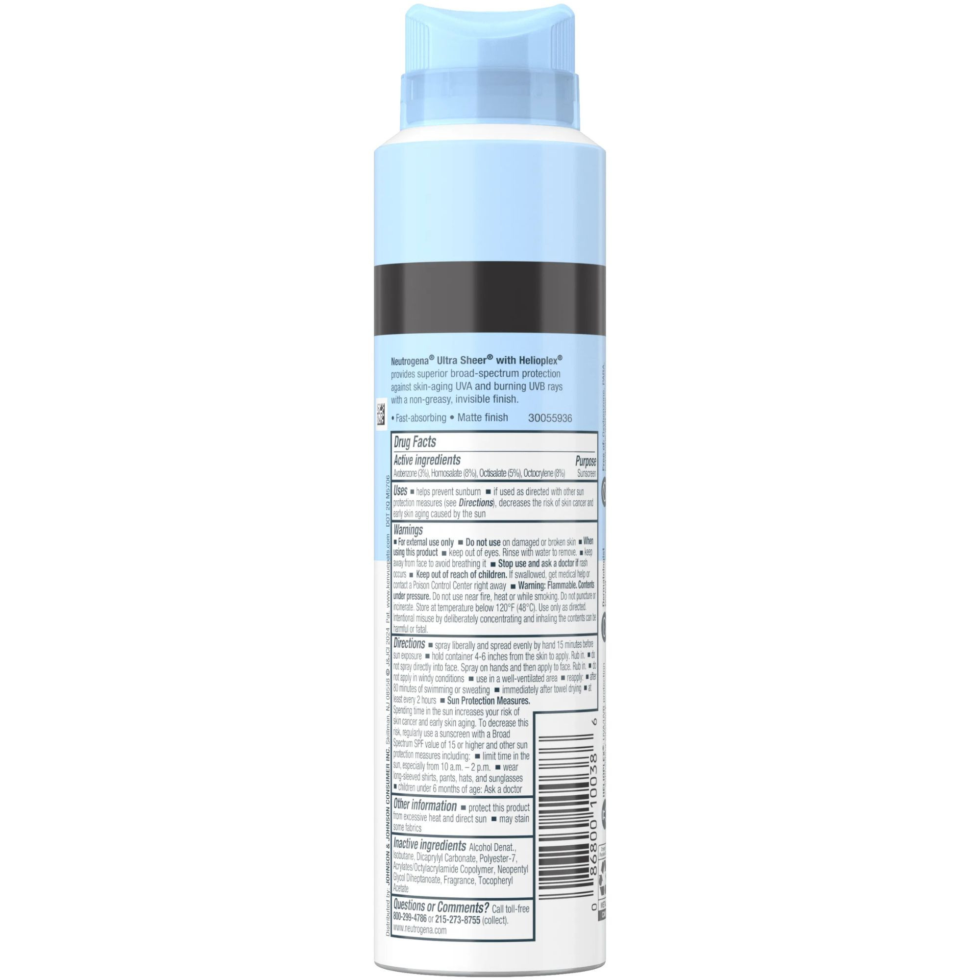 Neutrogena Ultra Sheer Body Mist Sunscreen Spray, SPF 30