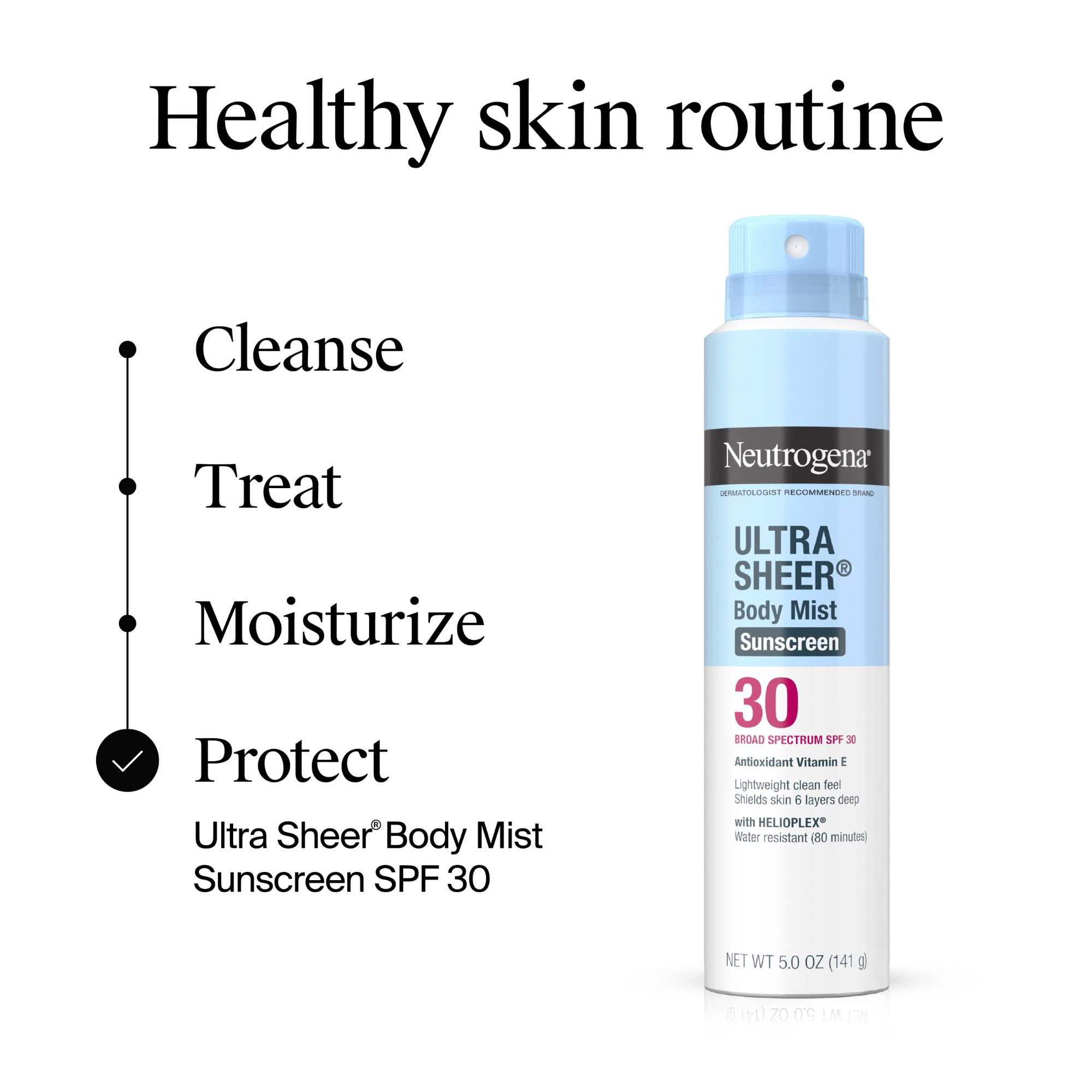 Neutrogena Ultra Sheer Body Mist Sunscreen Spray, SPF 30