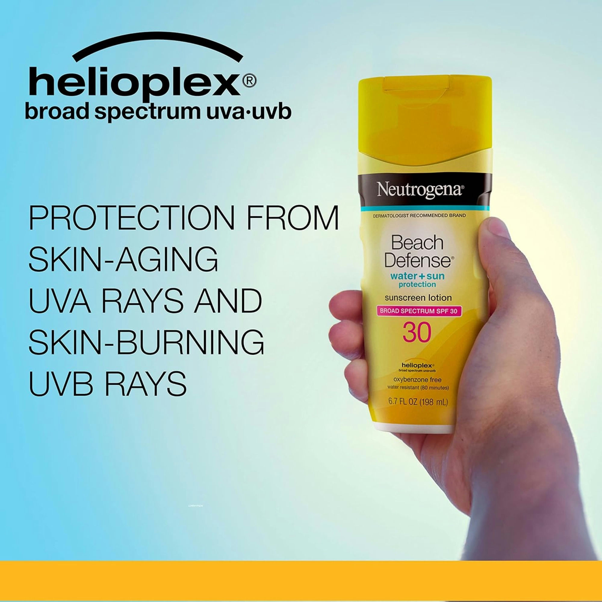 Neutrogena Beach Defense Water Plus Sun Protection Sunscreen Lotion, SPF 30