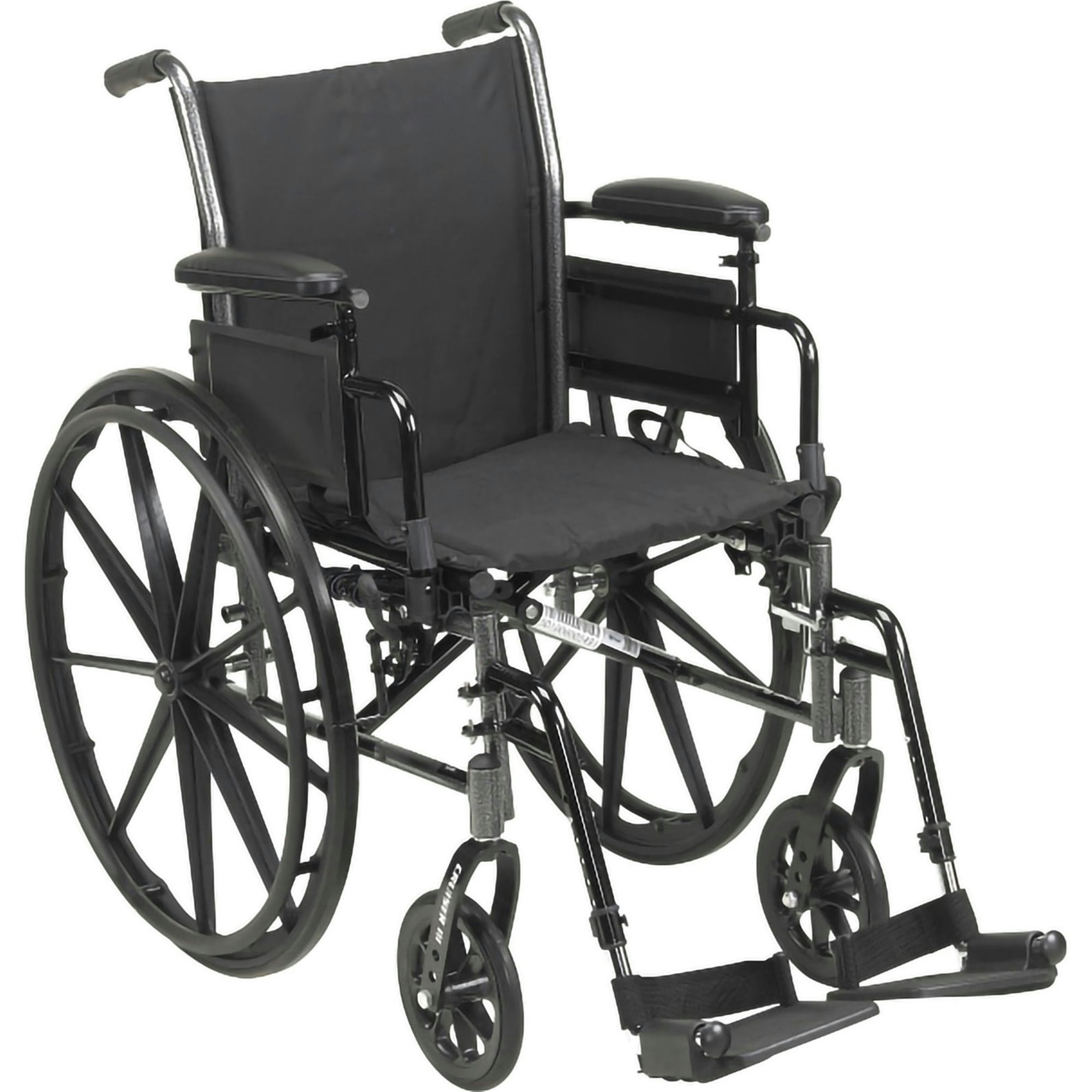 McKesson Manual Wheelchair, Flip Back, Detachable Padded Height Desk Arm, Swing-Away Footrest