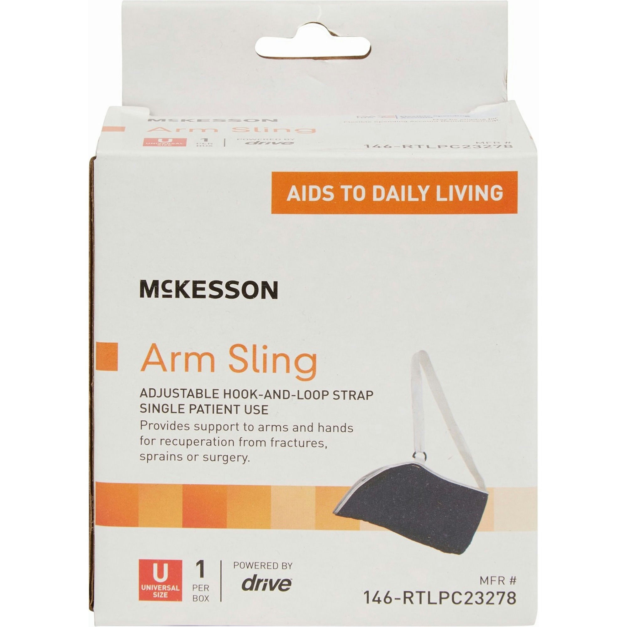 McKesson Arm Sling with Adjustable Hook-and-Loop Strap