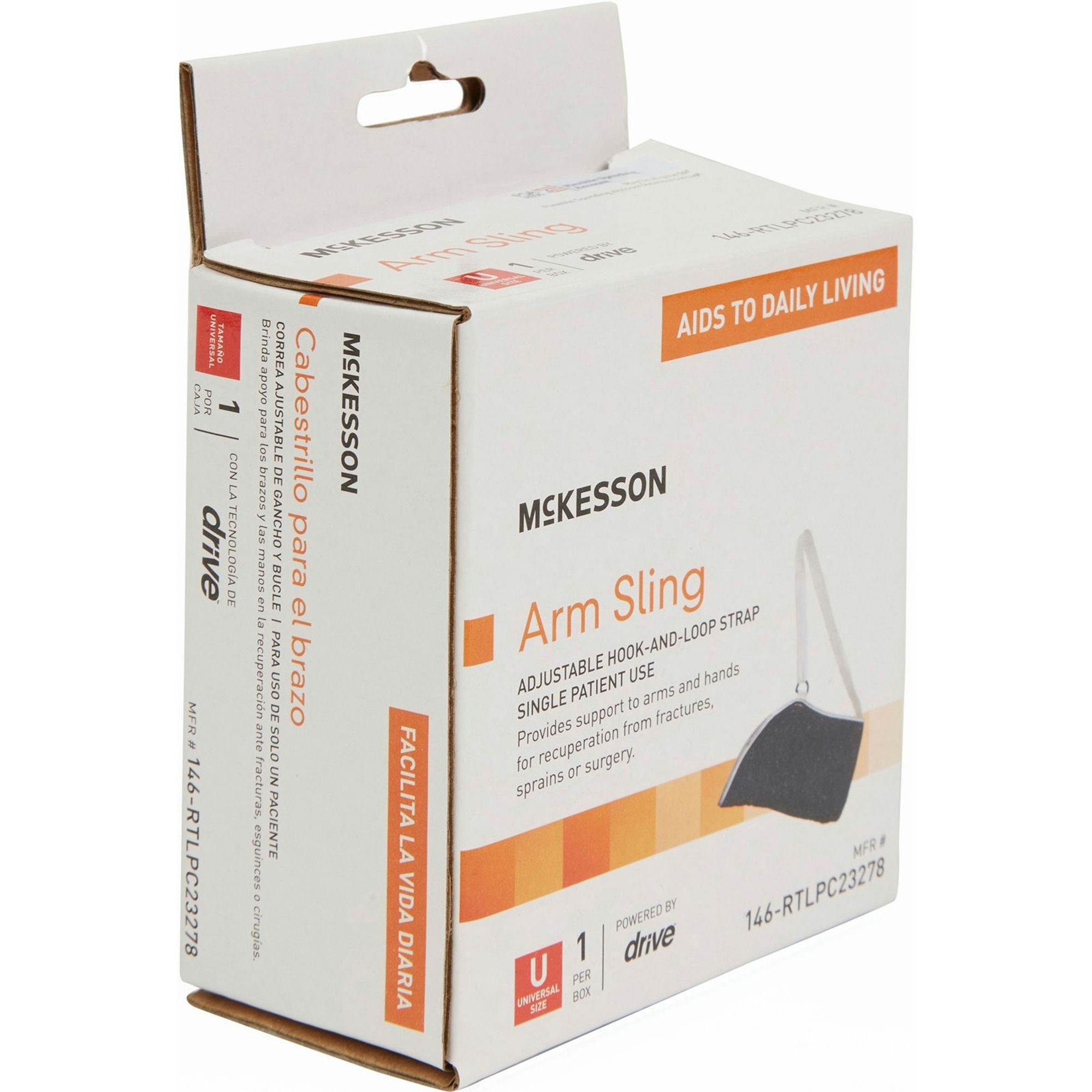 McKesson Arm Sling with Adjustable Hook-and-Loop Strap