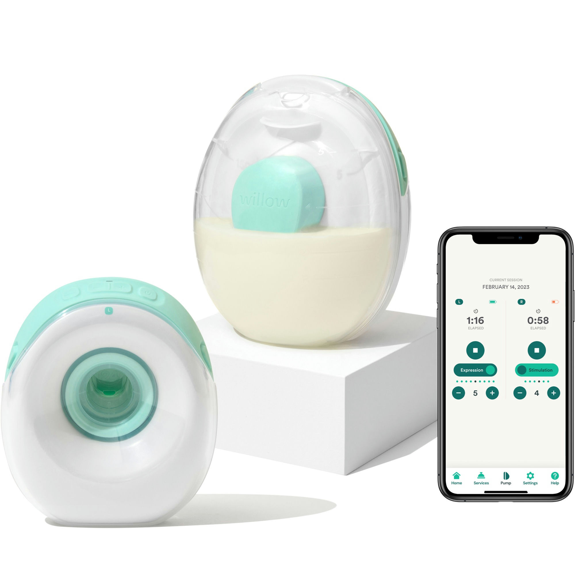 Willow Go Wearable Hands-Free, Cord-Free Double Electric Breast Pump