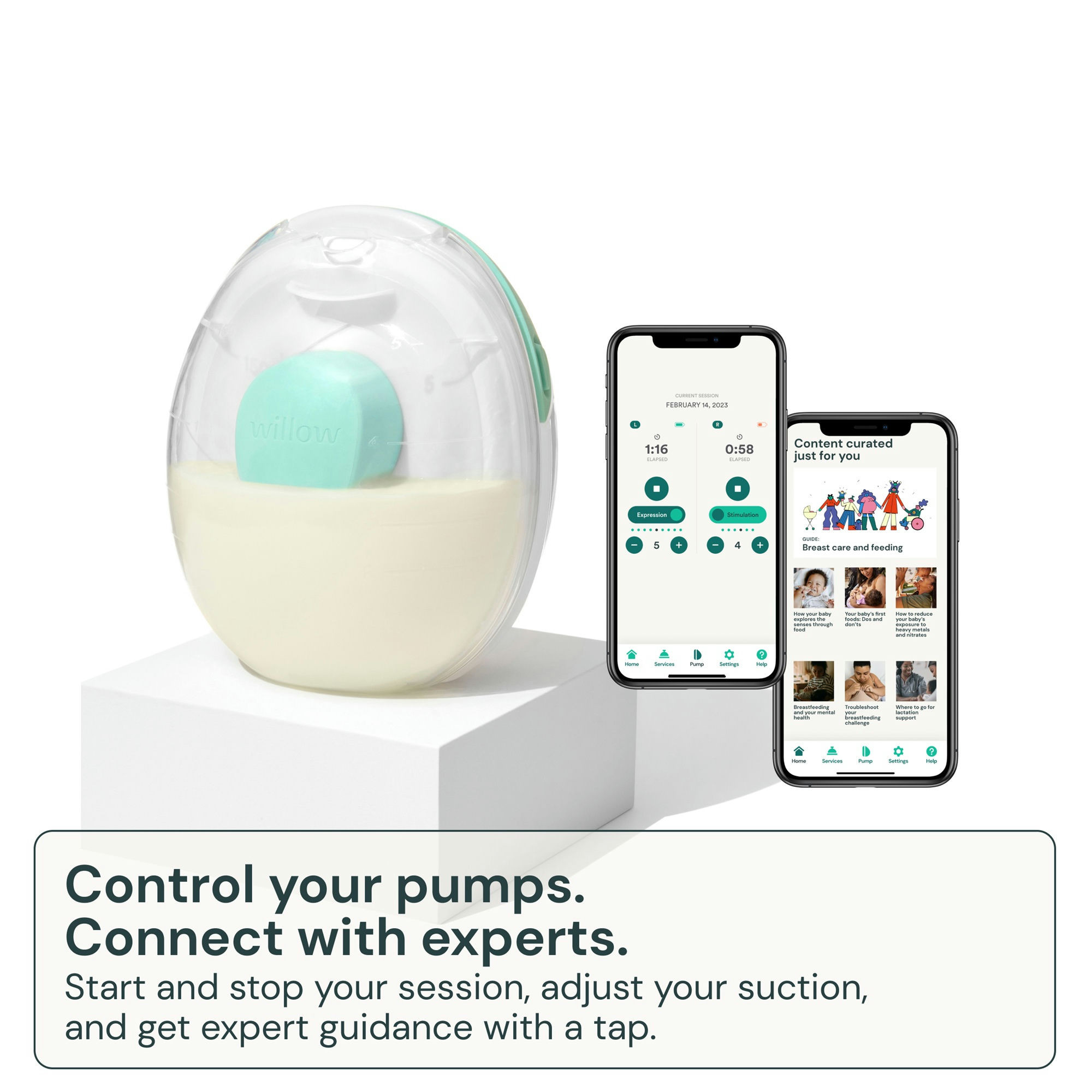 Willow Go Wearable Hands-Free, Cord-Free Double Electric Breast Pump
