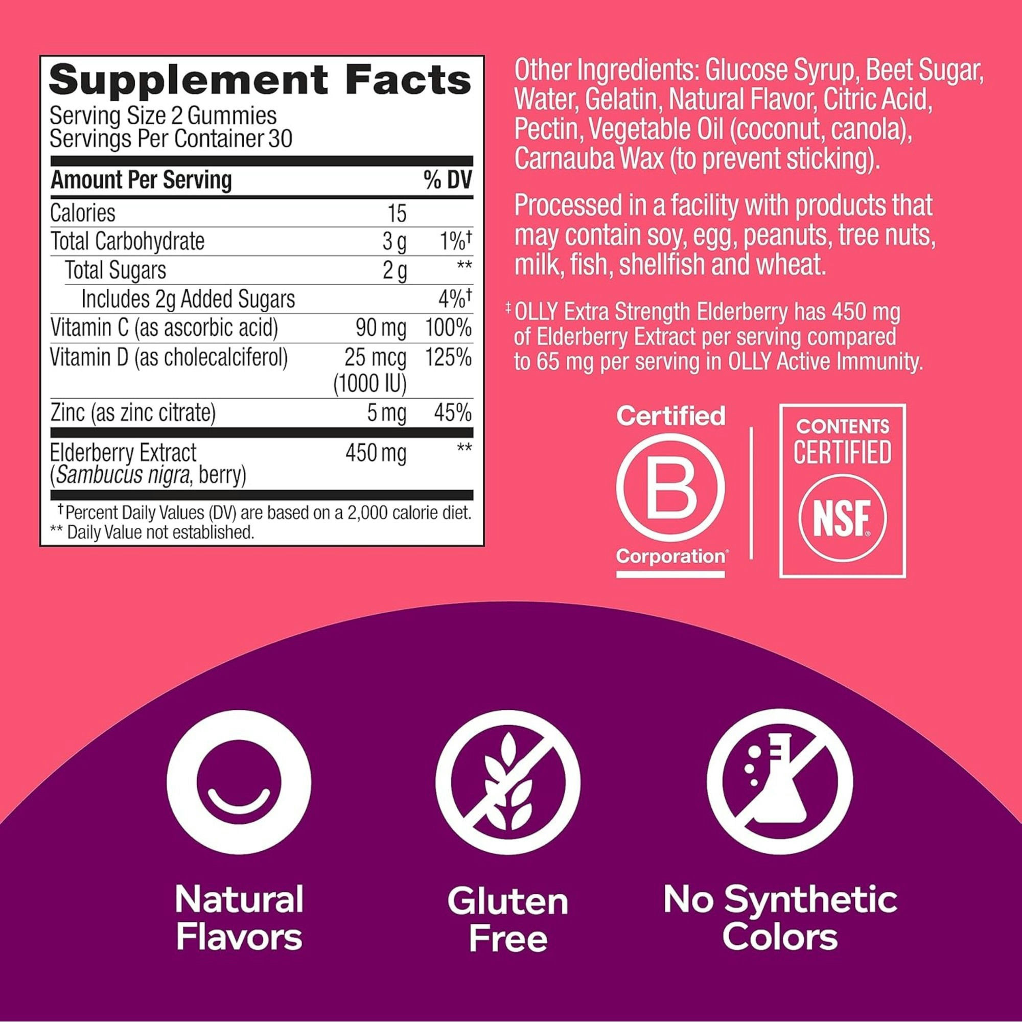 OLLY Elderberry Extra Strength Gummies