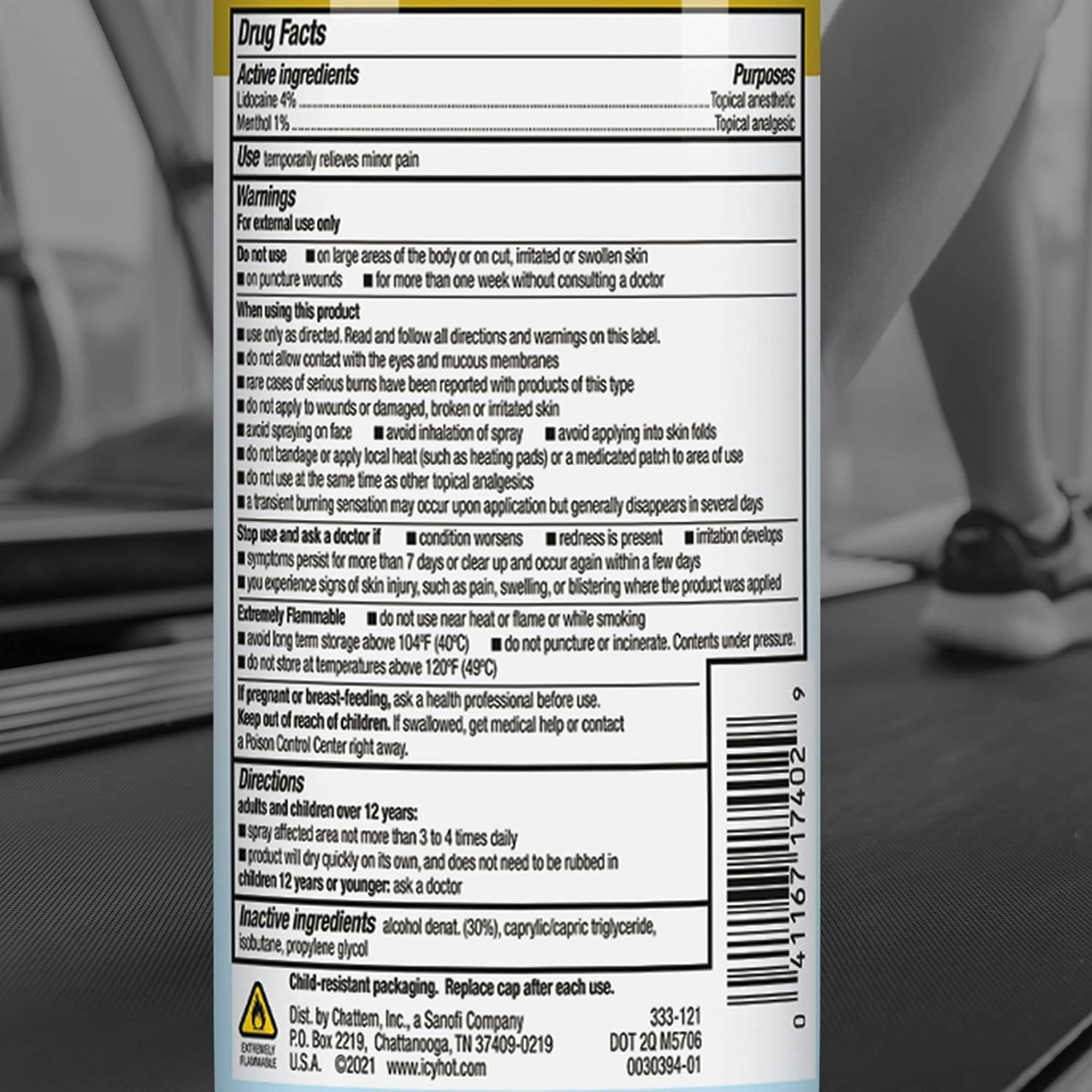 Icy Hot Max Lidocaine Pain Relief Dry Spray