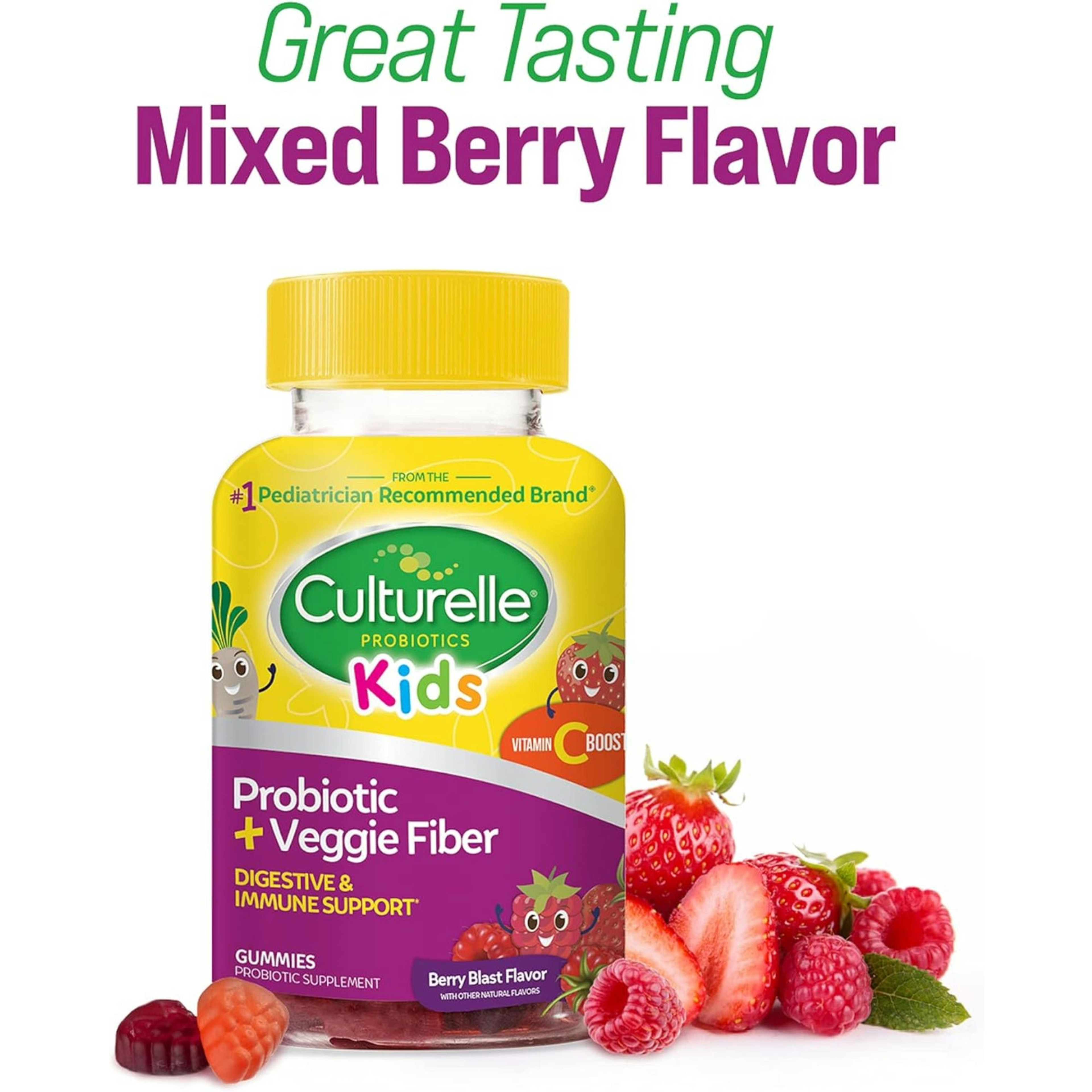 Culturelle Kids Probiotic + Veggie Fiber Gummies