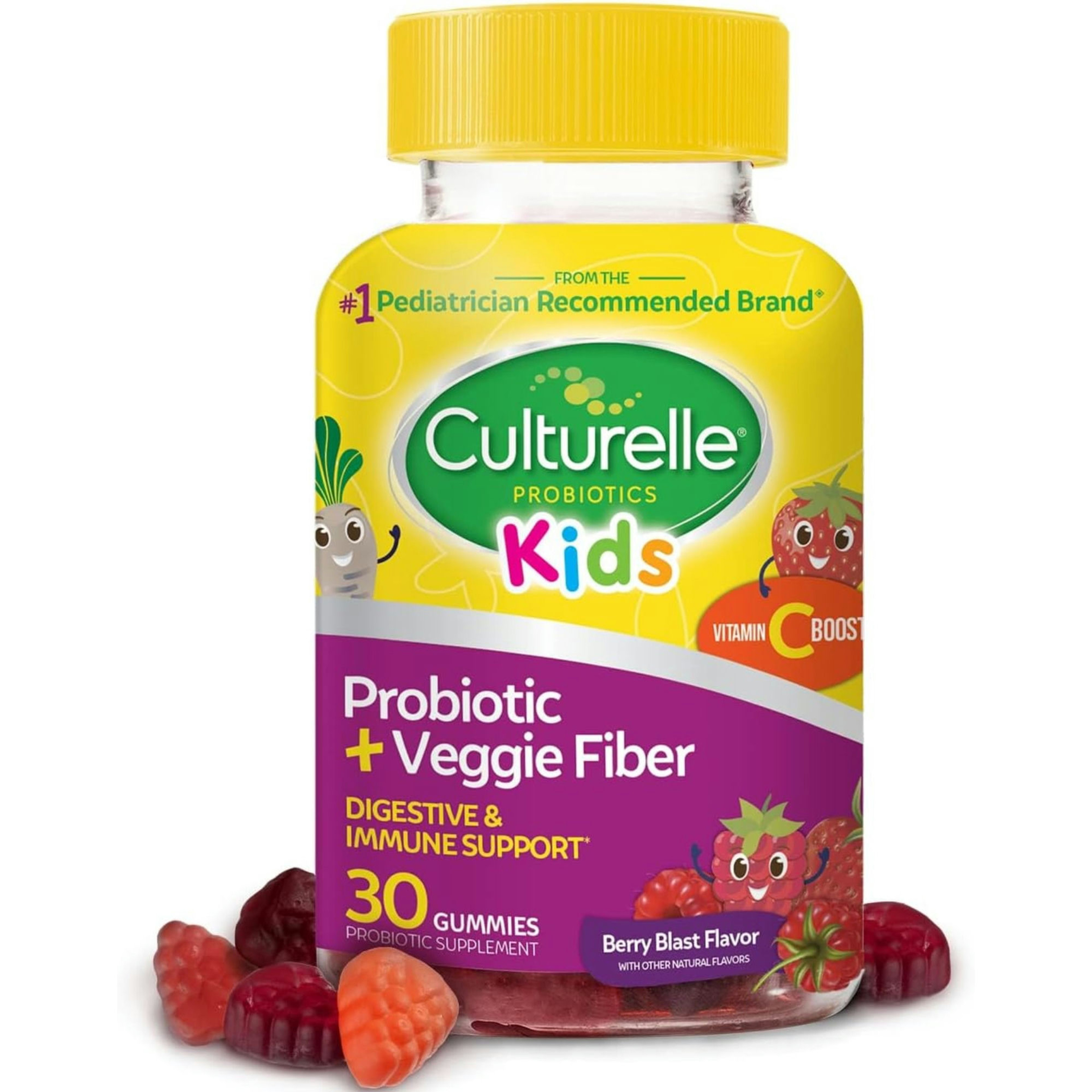Culturelle Kids Probiotic + Veggie Fiber Gummies